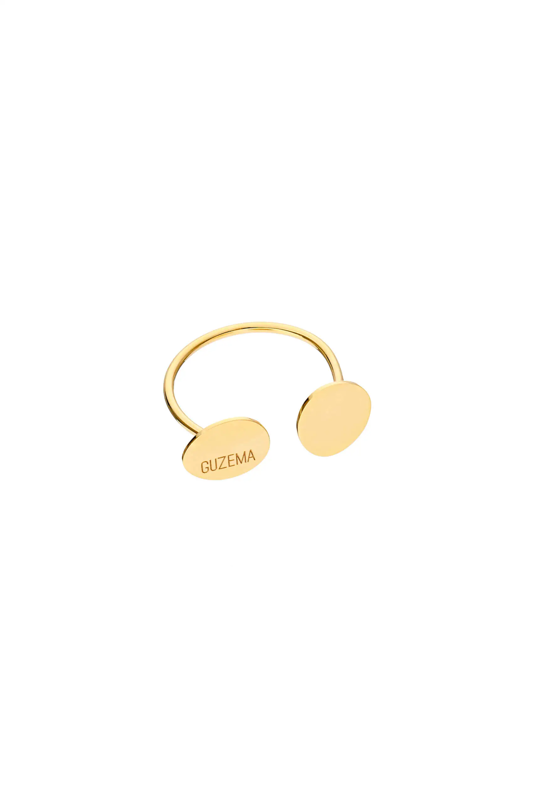 Rings Duo Flat Ring, yellow gold with modern design available now