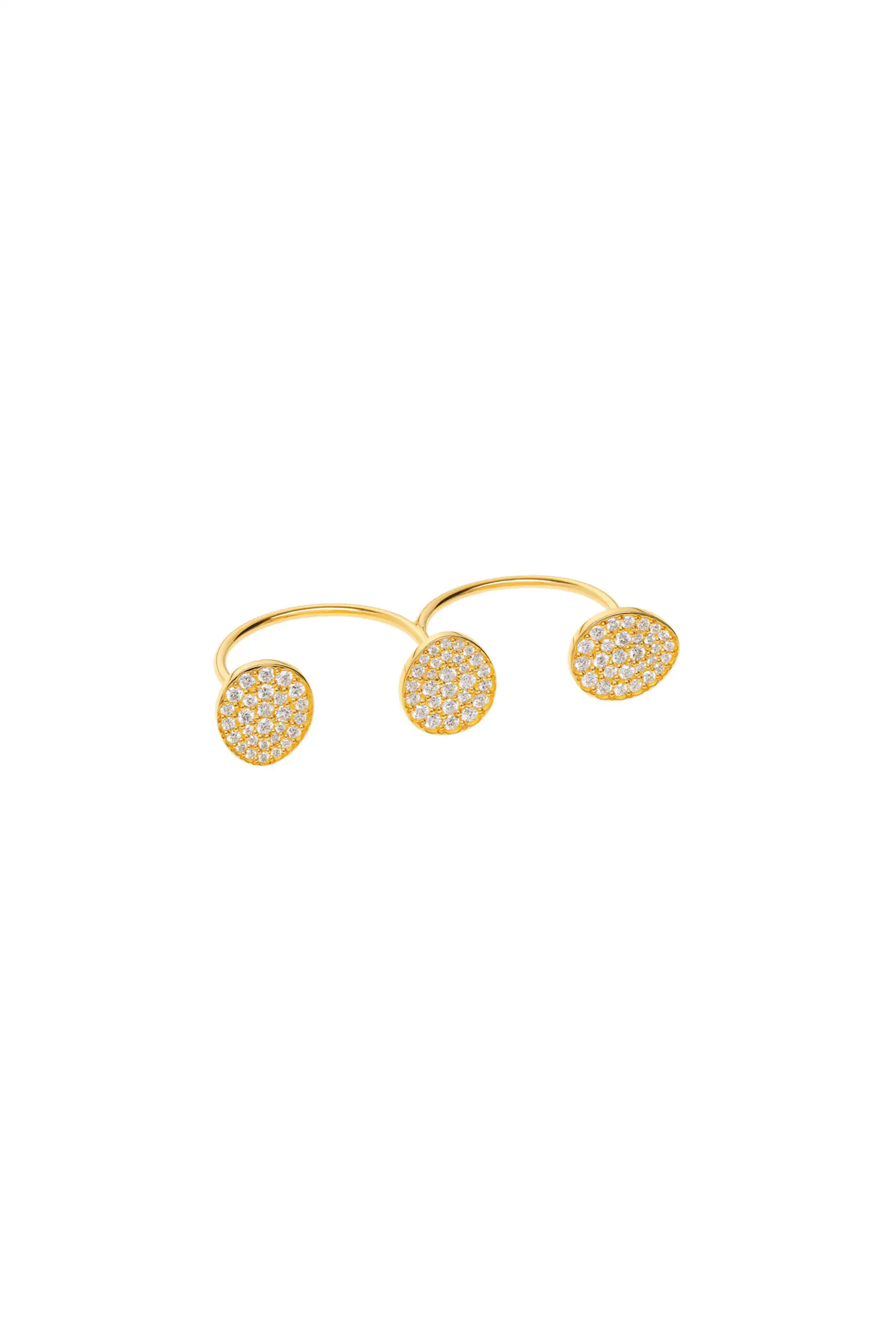 Gender-fluid Bracelets Trio Flat Ring, diamonds, yellow gold with timeless elegance