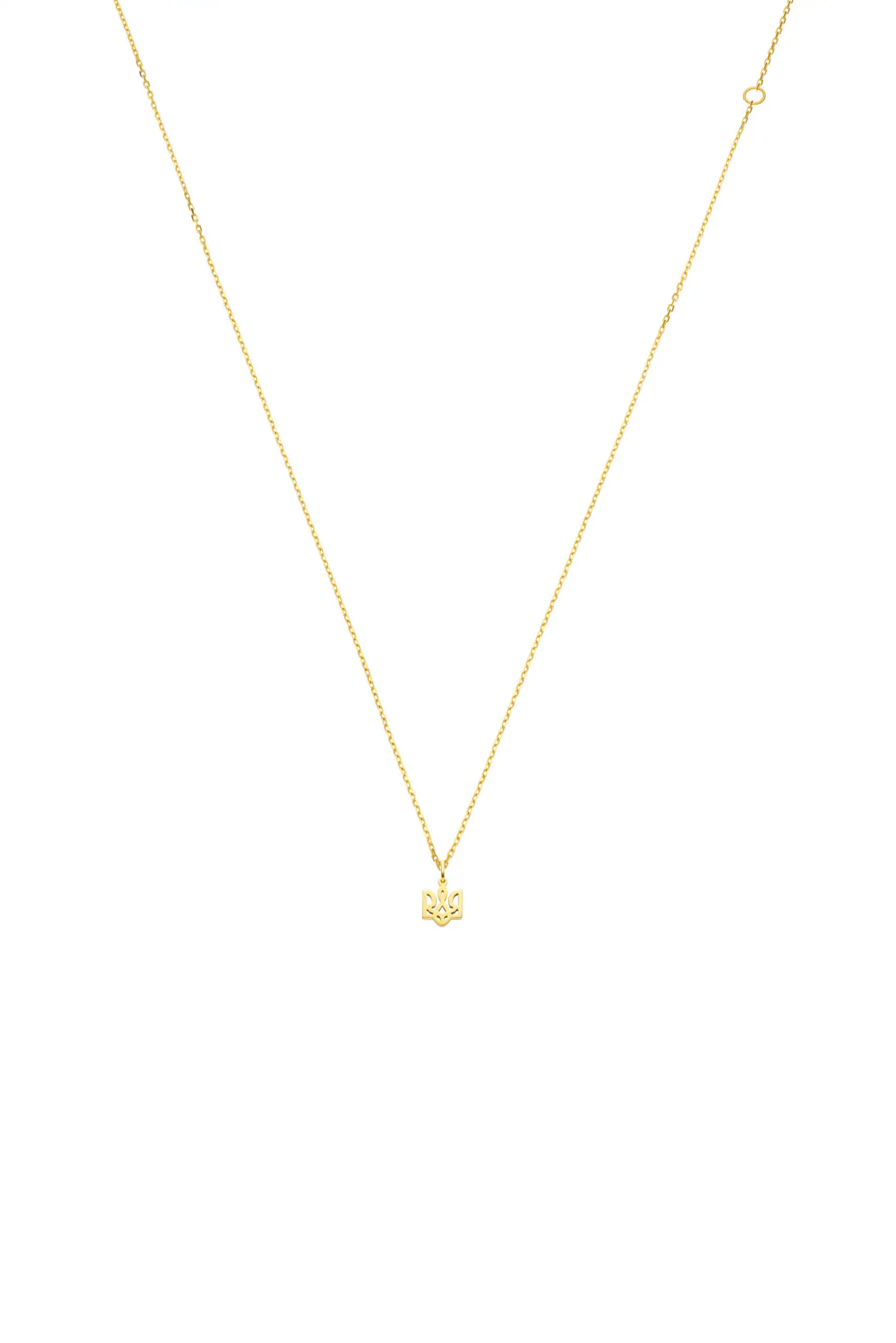 Trident Necklace, yellow gold