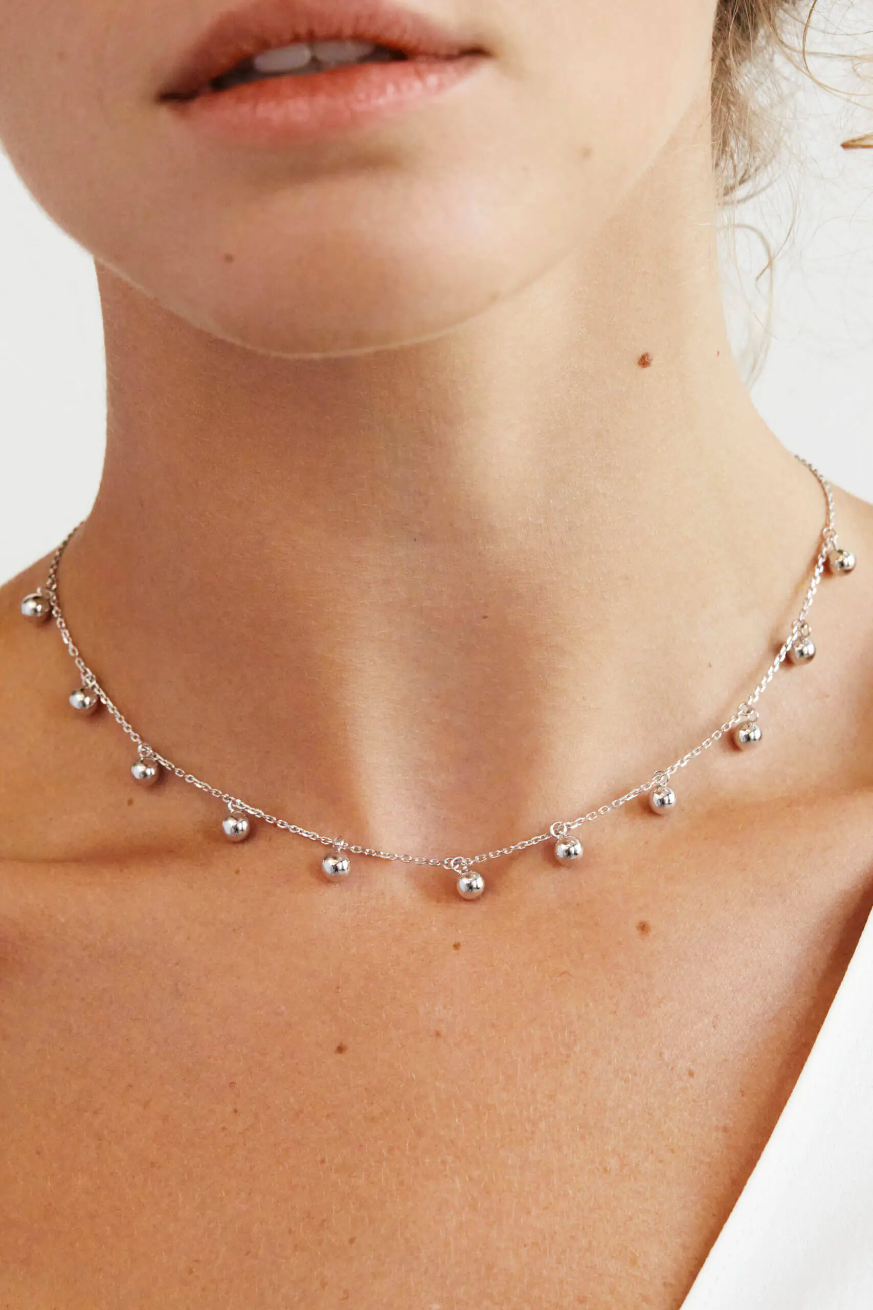 Custom Necklaces Multi Orbs Necklace, white gold for a luxurious style