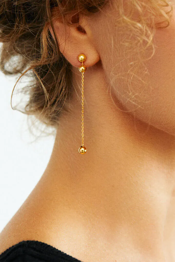 Earrings Trio Chain Transformer Earrings, yellow gold for a unique and sophisticated look