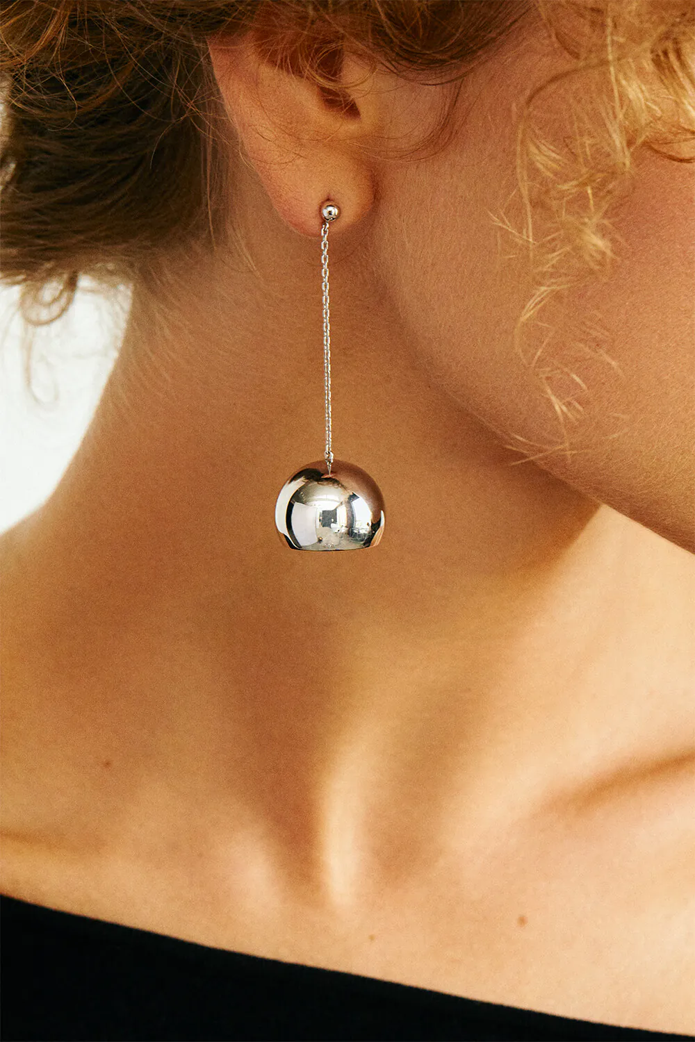 Earrings Semi-Sphere Earrings, white gold for a unique and sophisticated look