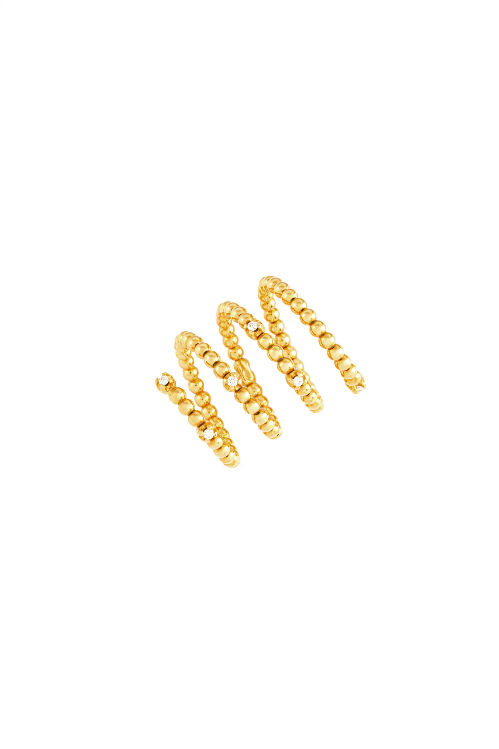 Spiral Tower Ring, diamonds, yellow gold