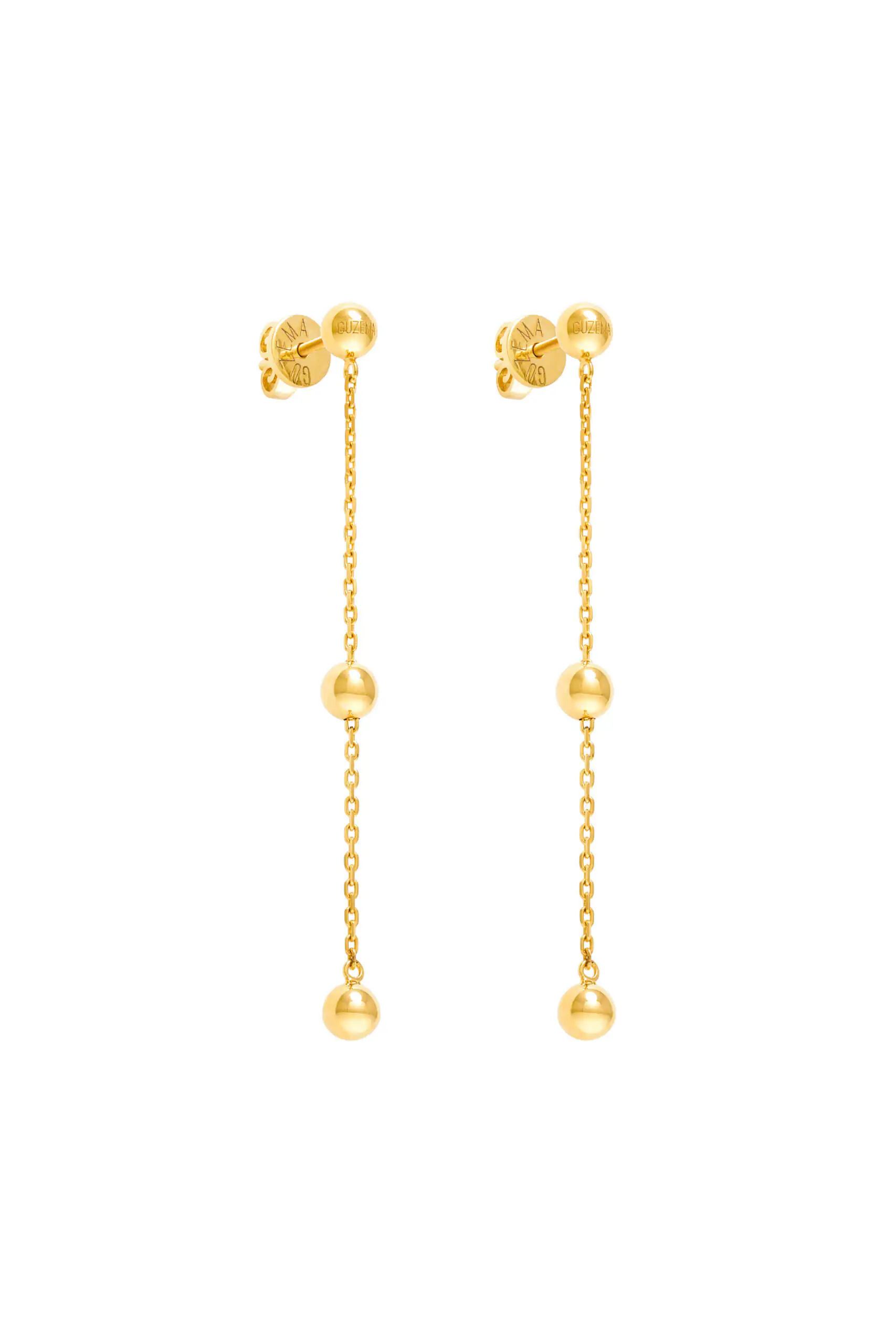 Earrings Trio Chain Transformer Earrings, yellow gold for a unique and sophisticated look