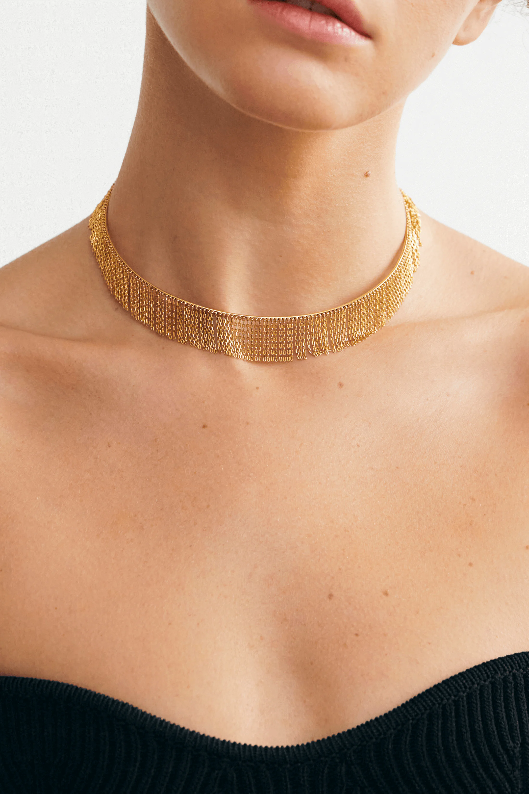 Chokers Bold Chainfall Choker, yellow gold with a unique touch from Guzema