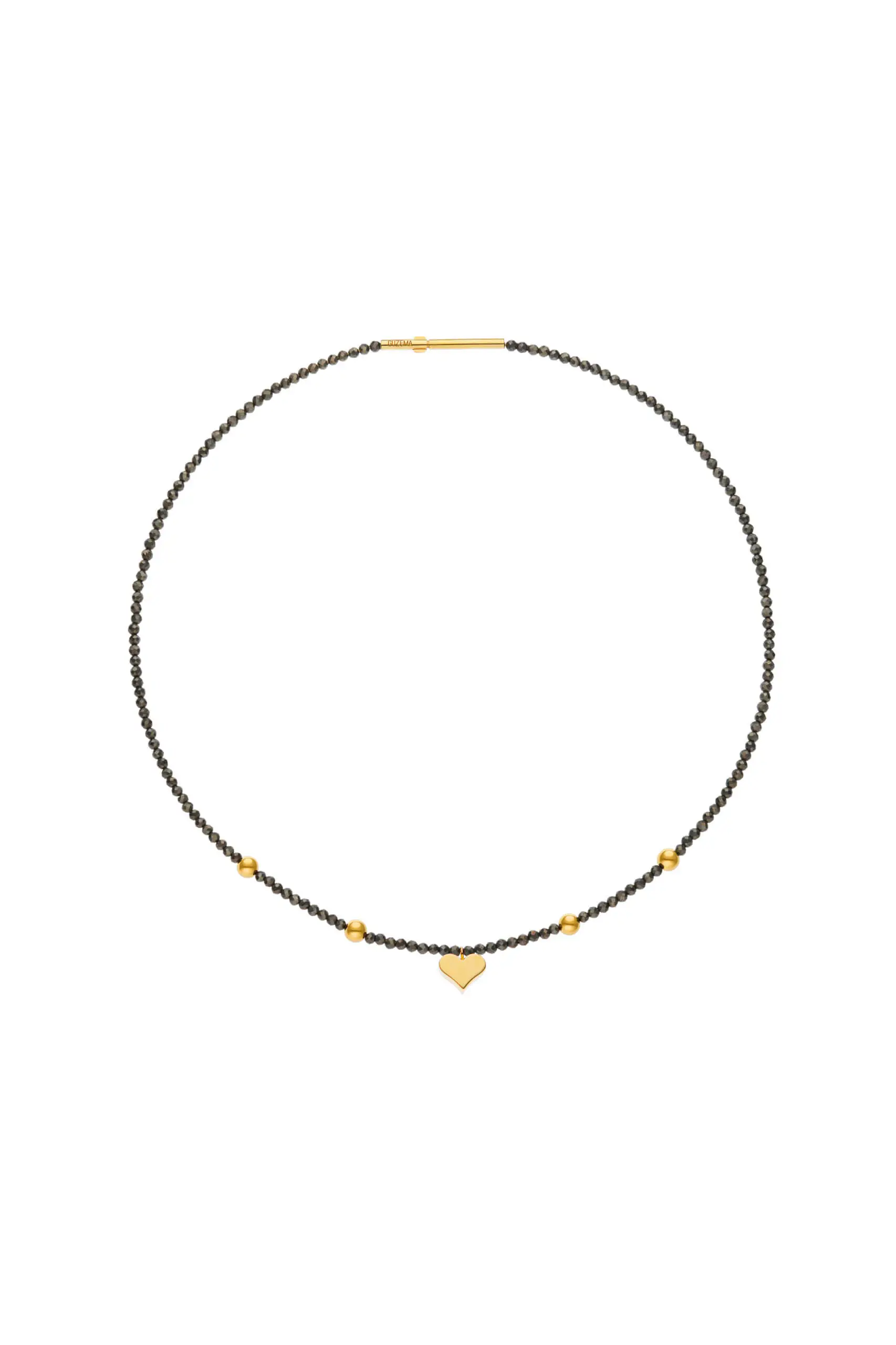 Custom Necklaces Heart Accent Gems Necklace, yellow gold for a luxurious style