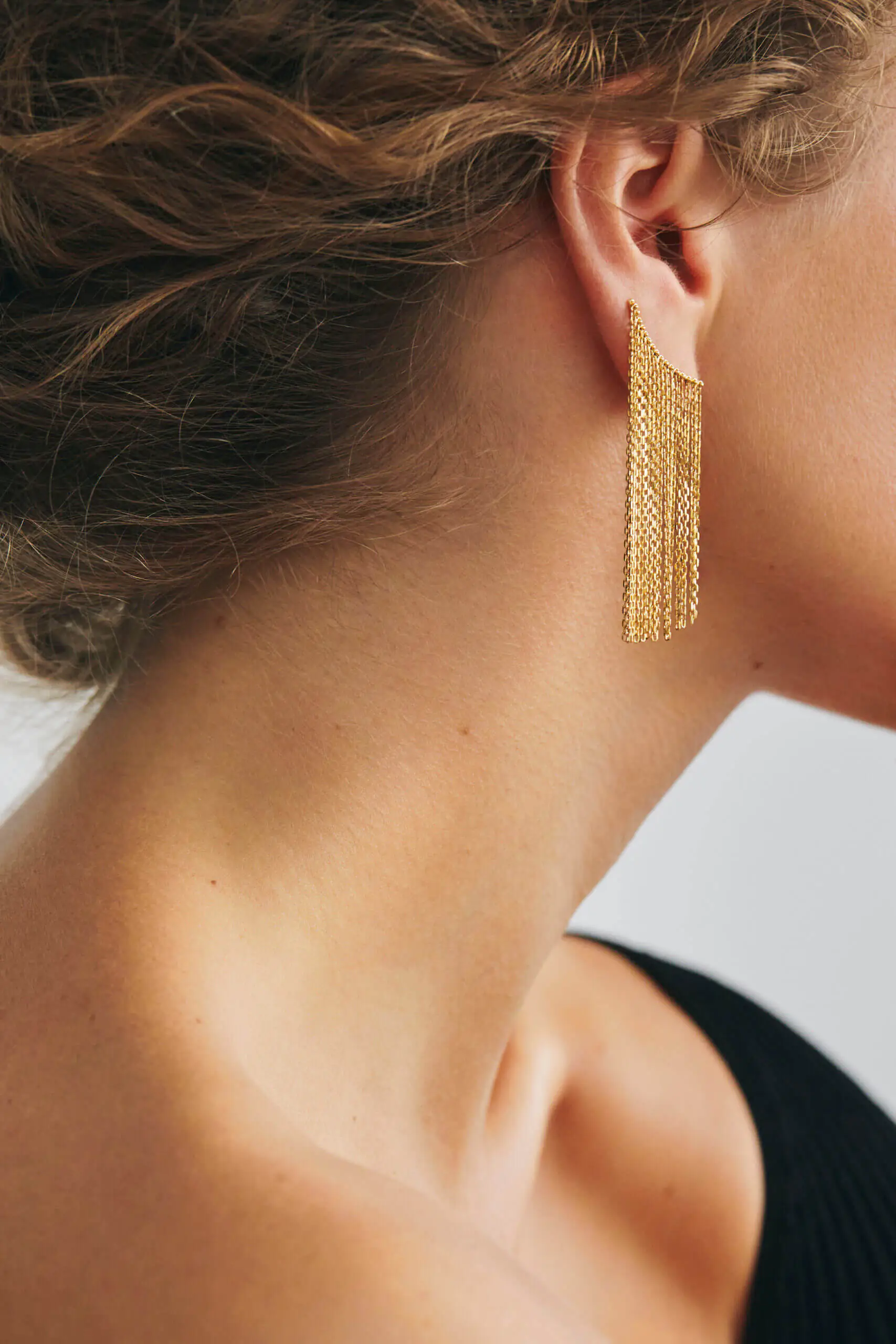 Earrings Mid Chainfall Earrings, yellow gold for stylish and elegant looks