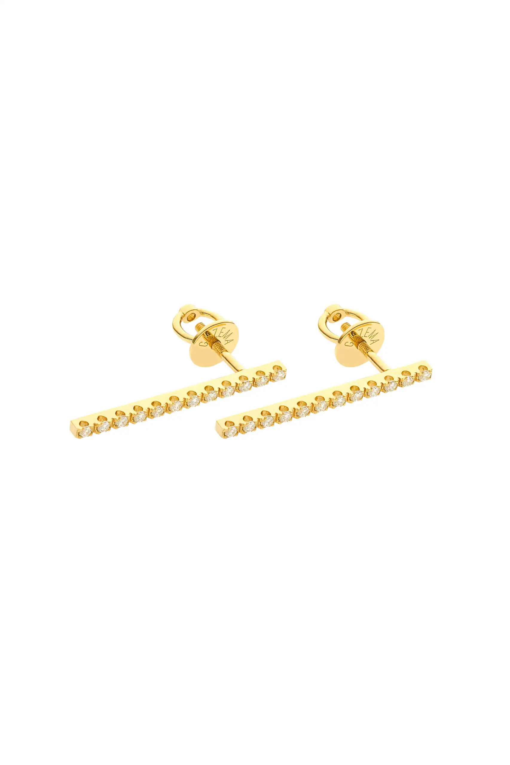 Earrings Diamond Line Earrings, yellow  gold for stylish and elegant looks