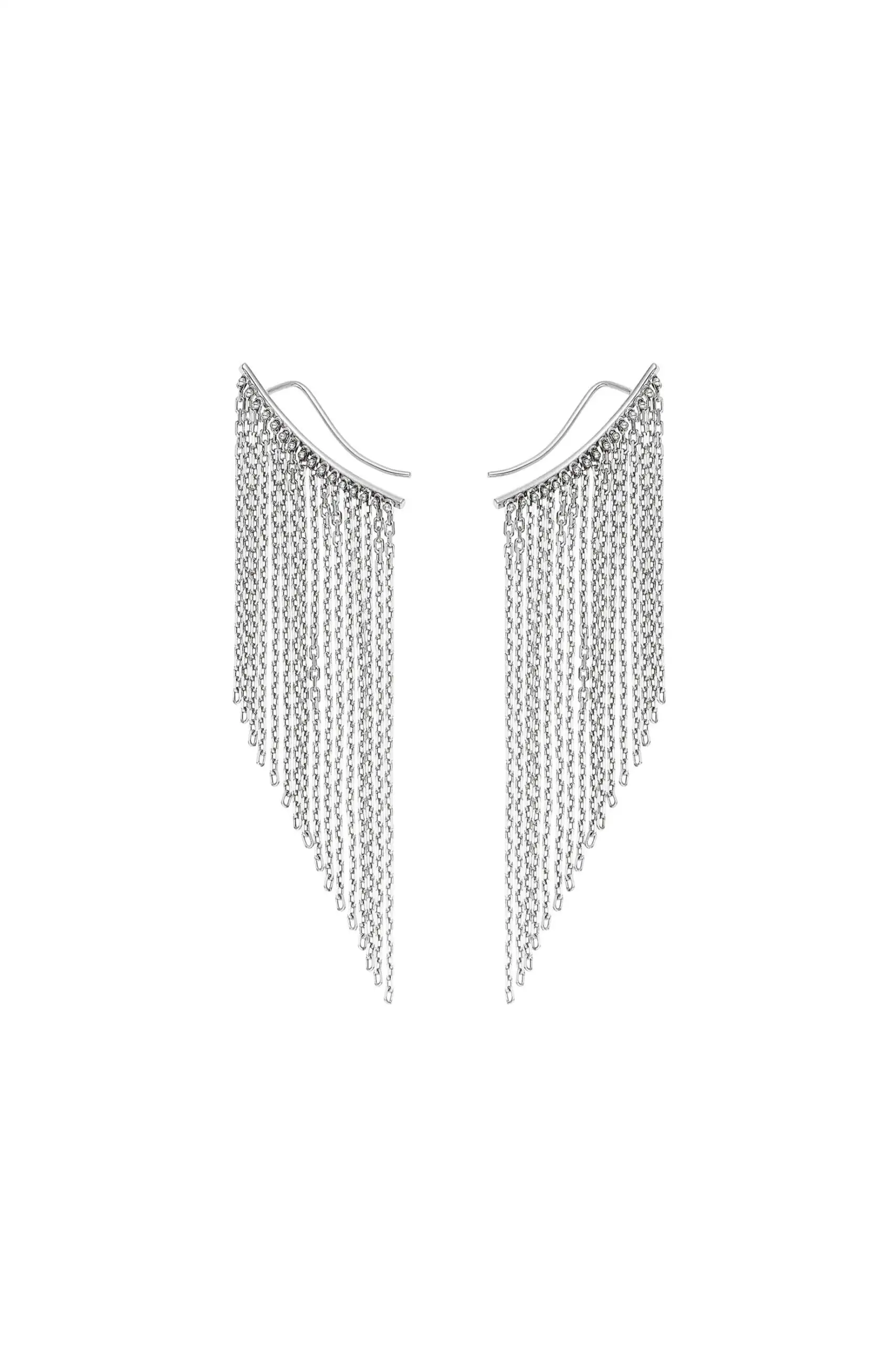 Earrings Mid Chainfall Earrings, white gold for stylish and elegant looks