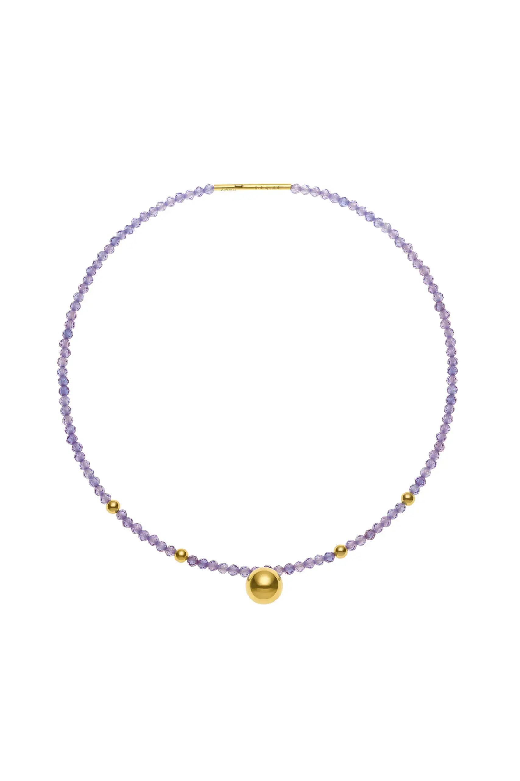 Custom Necklaces Orb Accent Gems Necklace, yellow gold for a luxurious style