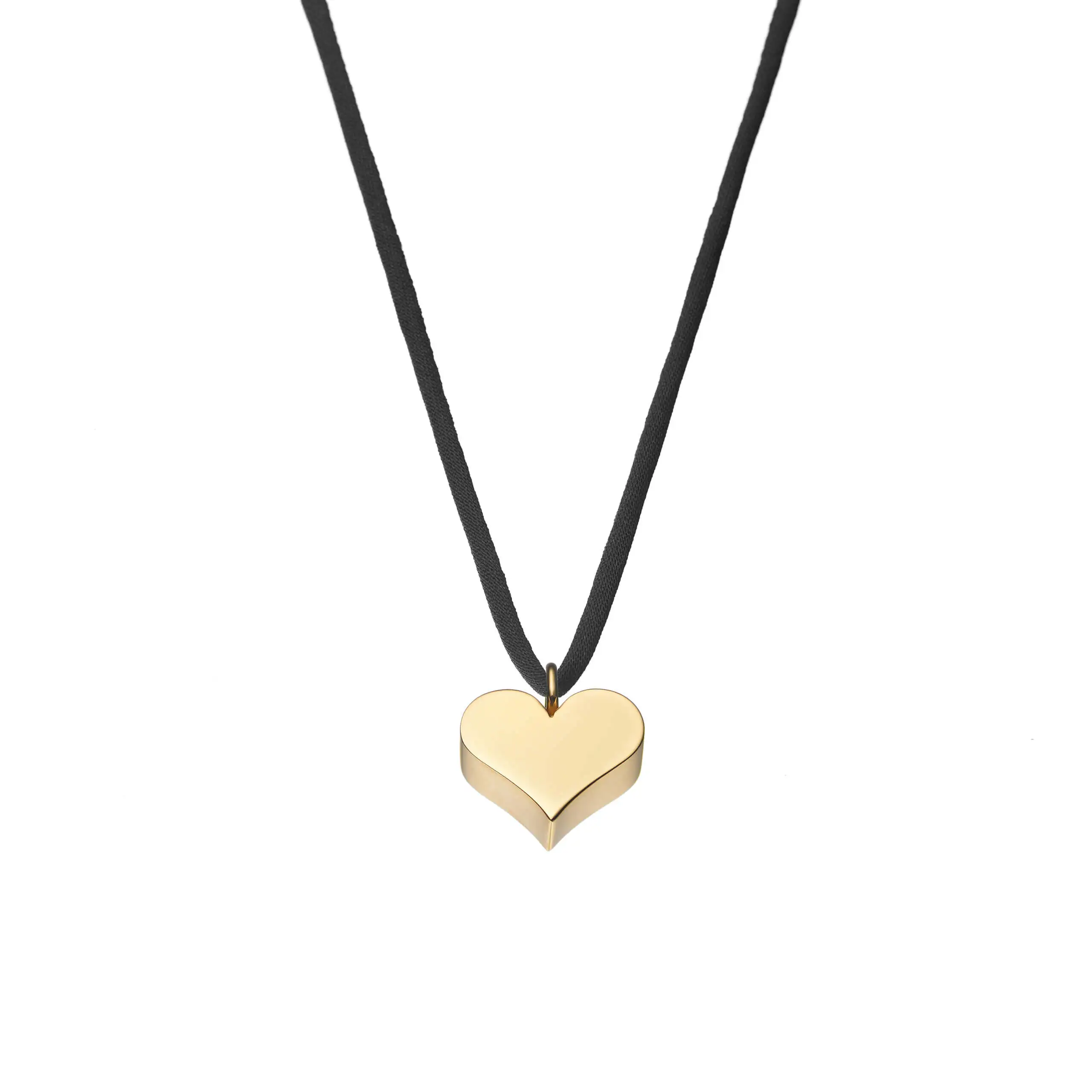 Exclusive Necklaces Bold Puffed Heart Pendant, yellow gold from Guzema