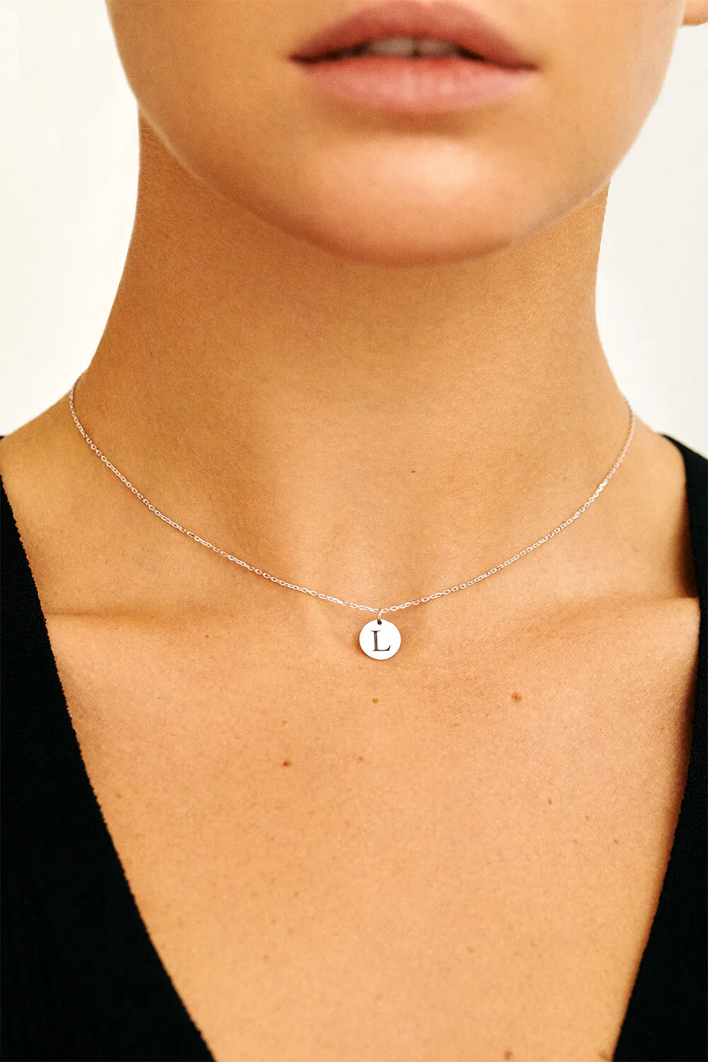 Necklaces Necklace with Initial, white gold with fast delivery from Guzema