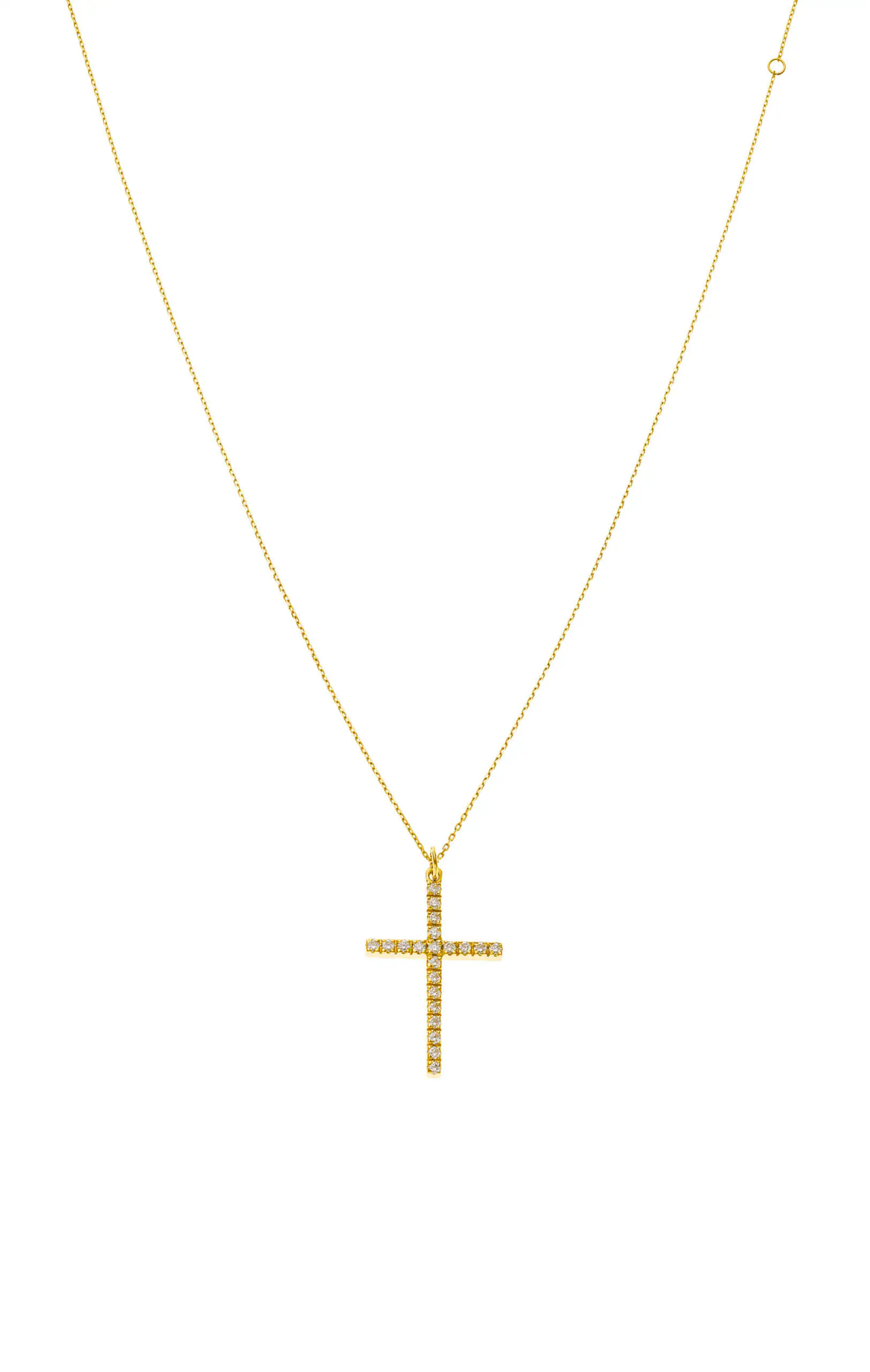 Custom Necklaces Grand Cross, diamonds, yellow gold for a luxurious style