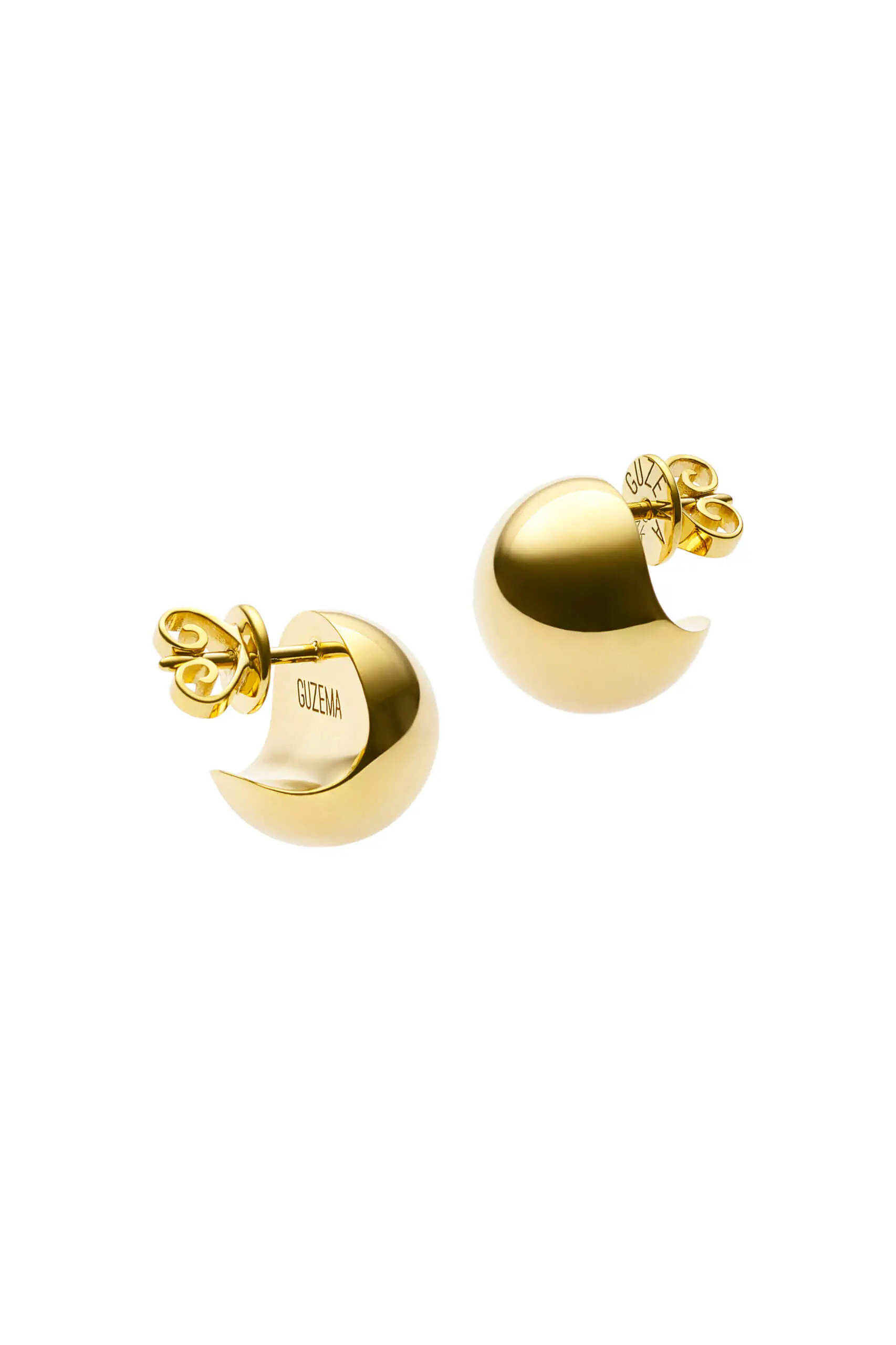 Mini Sphere Earrings, yellow gold