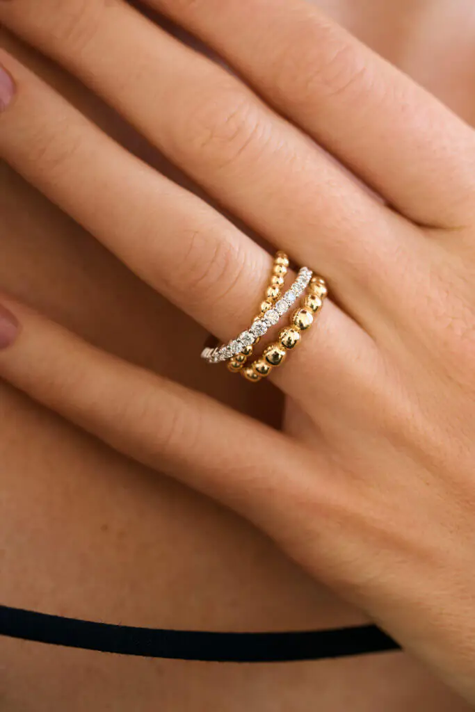 Rings Diagonal Diamond Ring, combined gold with modern design available now