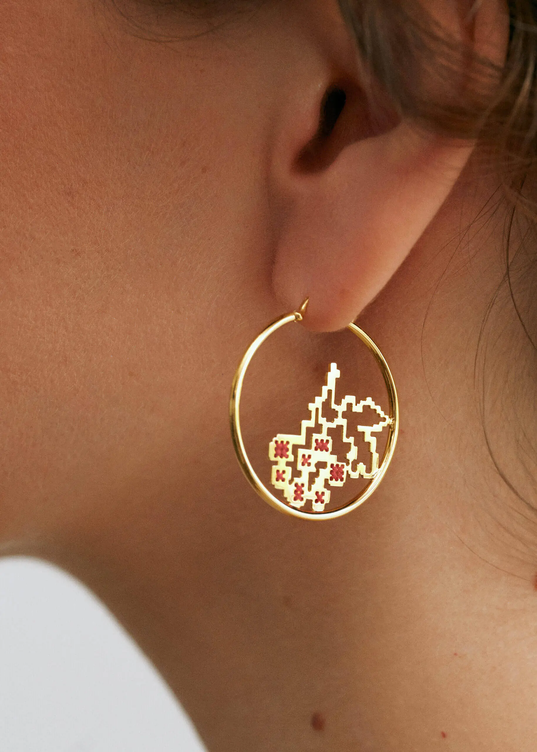 Earrings Kalyna Hoop Earrings, yellow gold for stylish and elegant looks