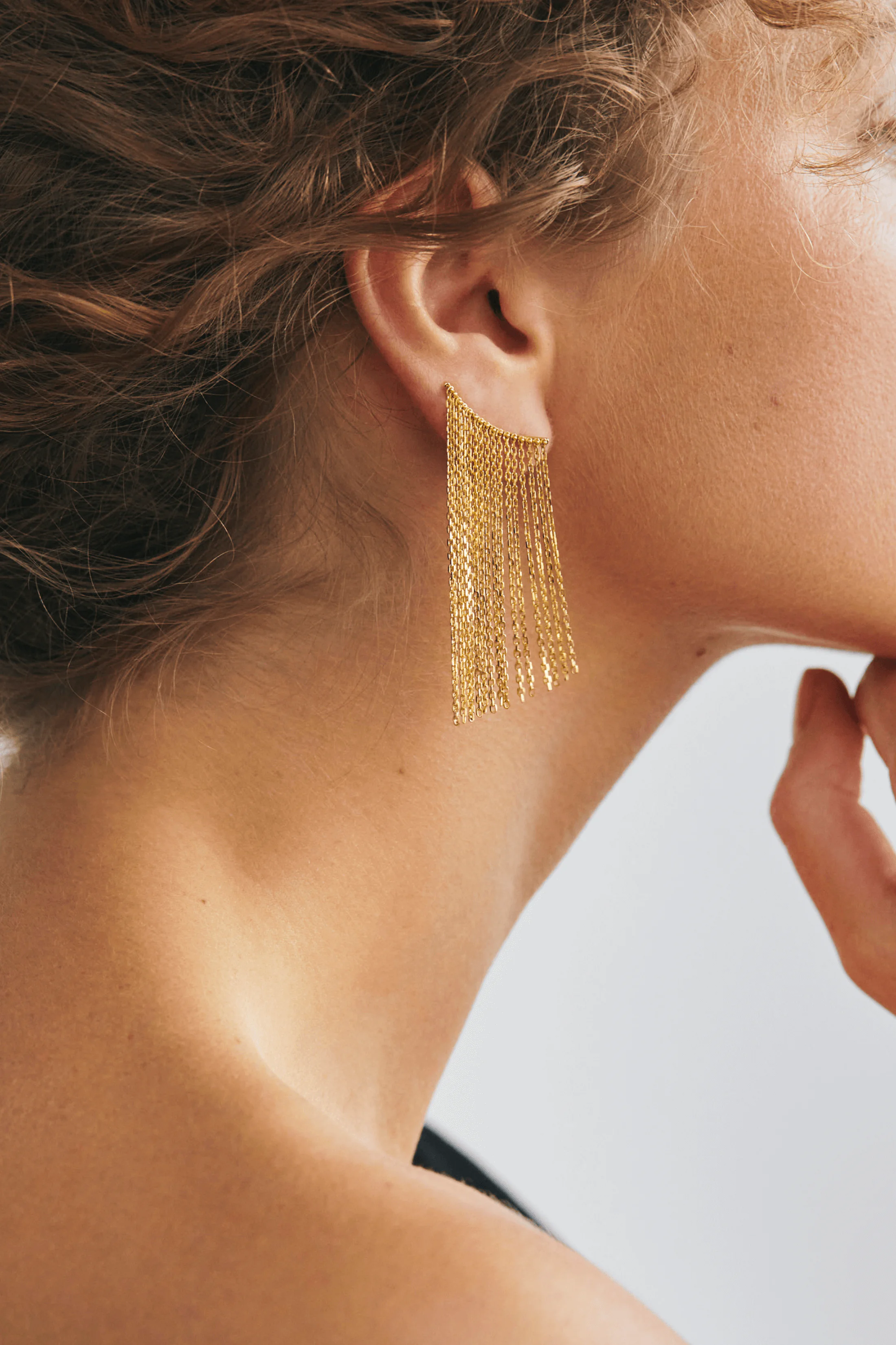 Earrings Mid Chainfall Earrings, yellow gold for stylish and elegant looks