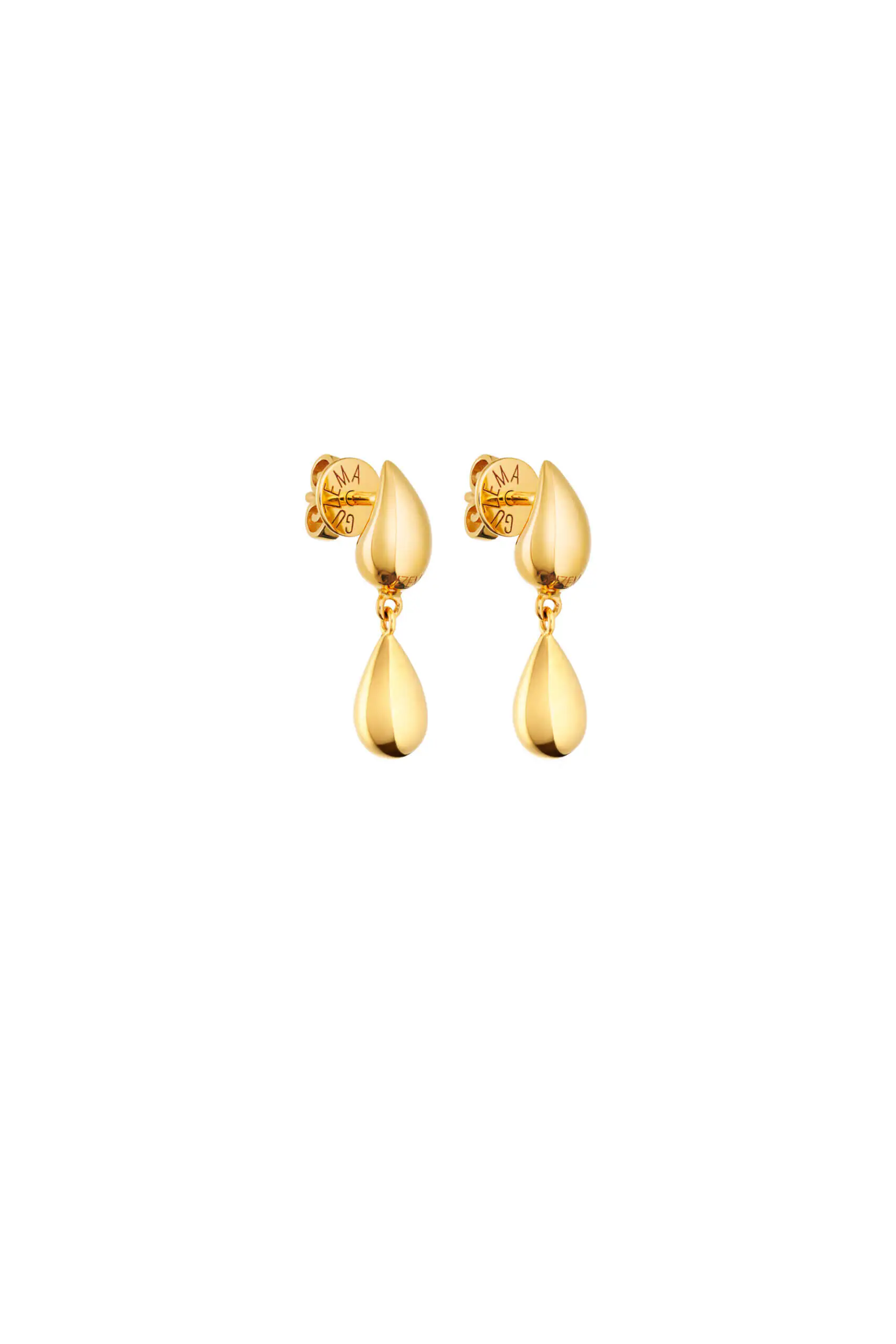 Mini Droplet Earrings, yellow gold