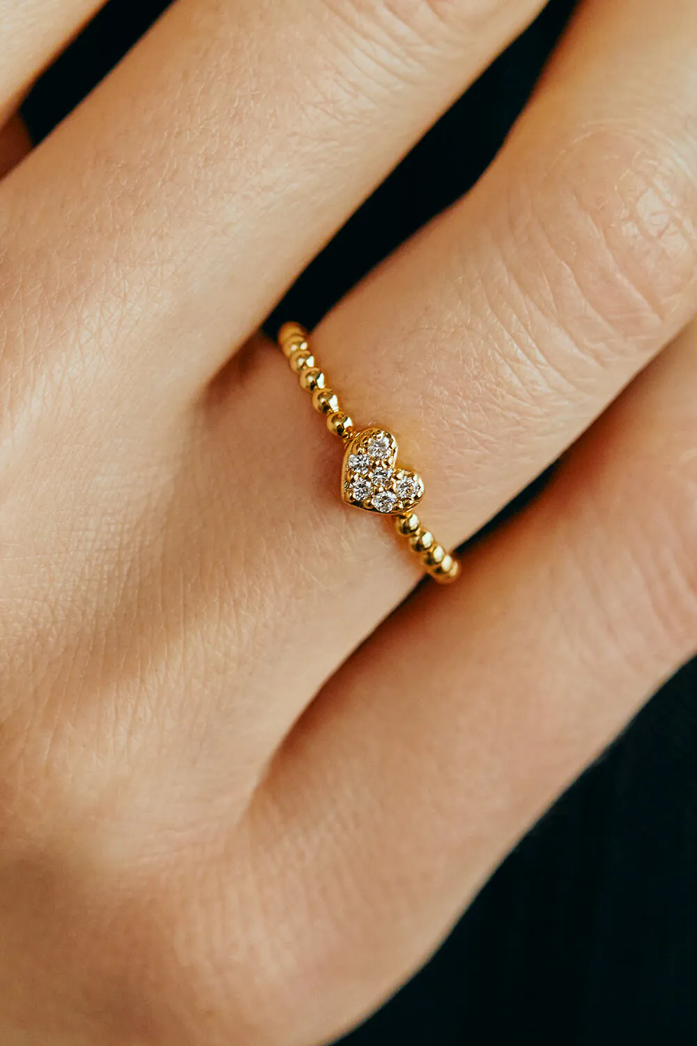 Rings Heartful Ring, diamonds, yellow gold with luxury craftsmanship from Guzema