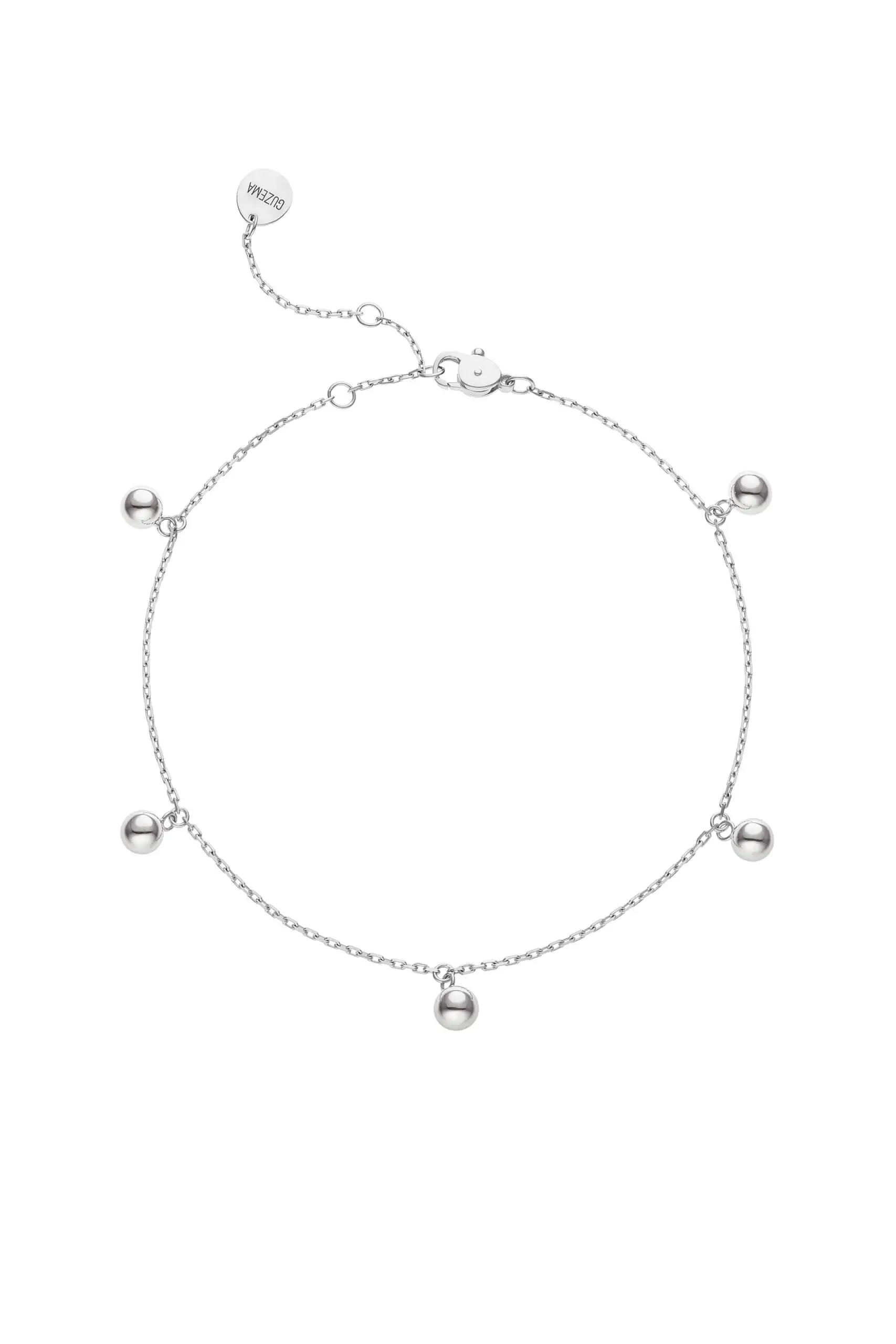 Anklets Quintet Anklet, white gold with timeless elegance from Guzema