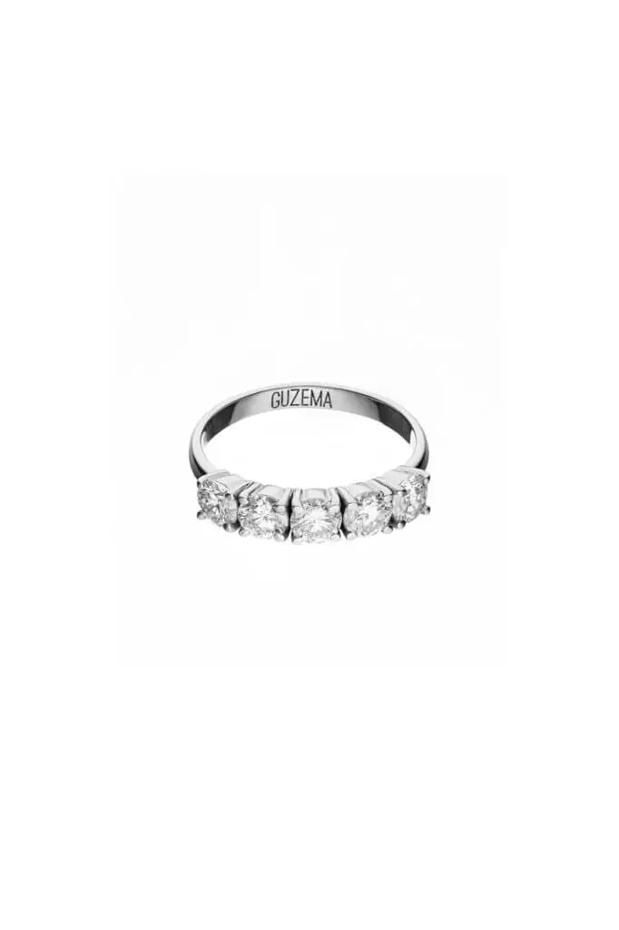 Rings Quintet Diamonds Ring, white gold with modern design available now