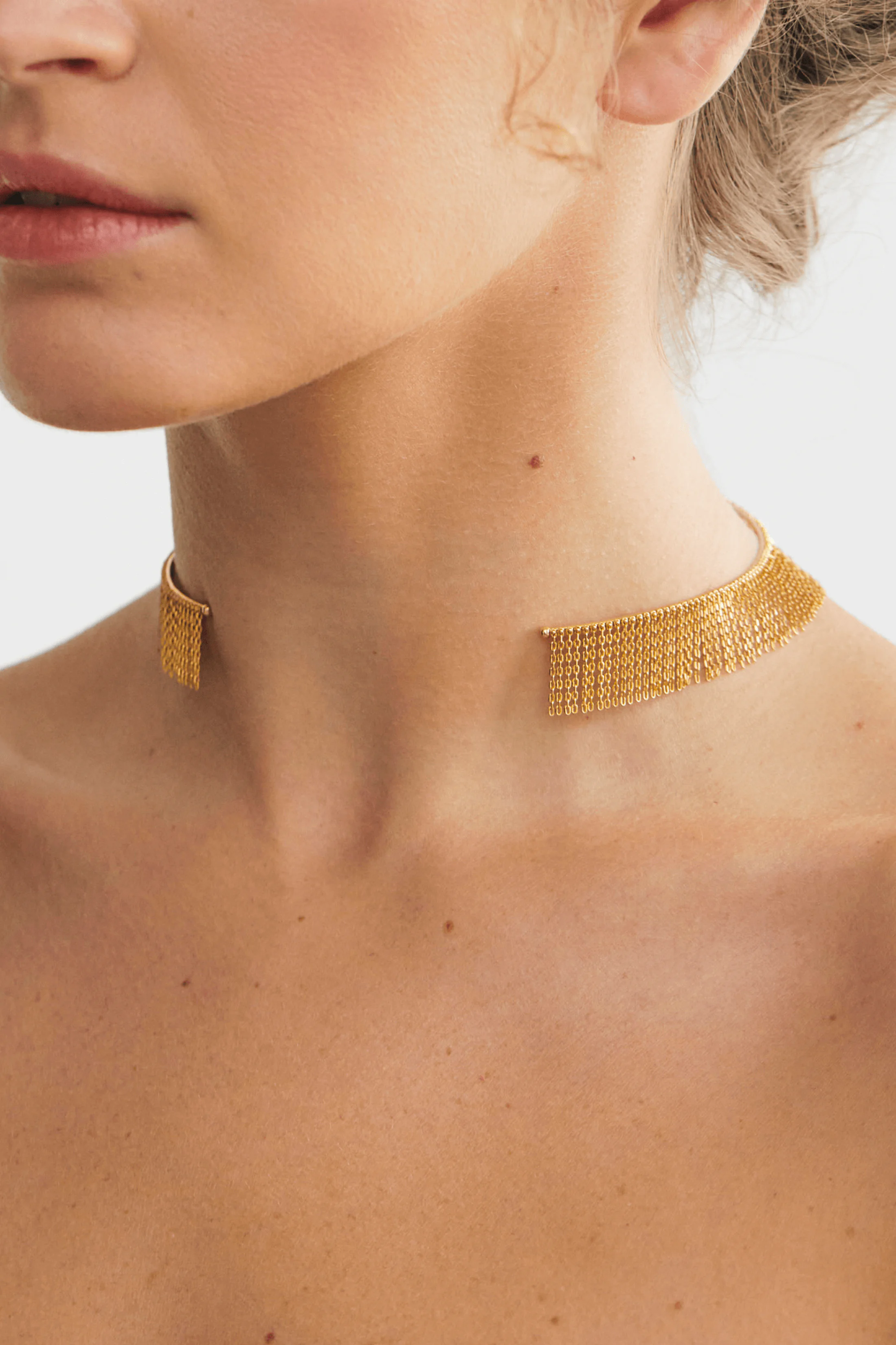 Chokers Bold Chainfall Choker, yellow gold with a unique touch from Guzema