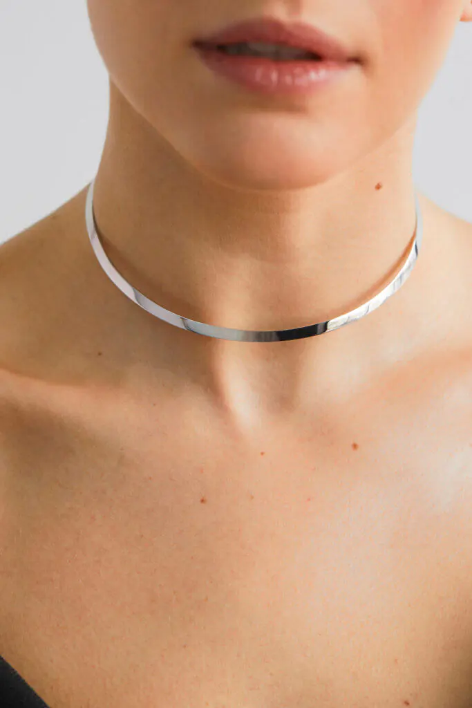 Chokers Solid Wide Choker, white gold with exceptional quality