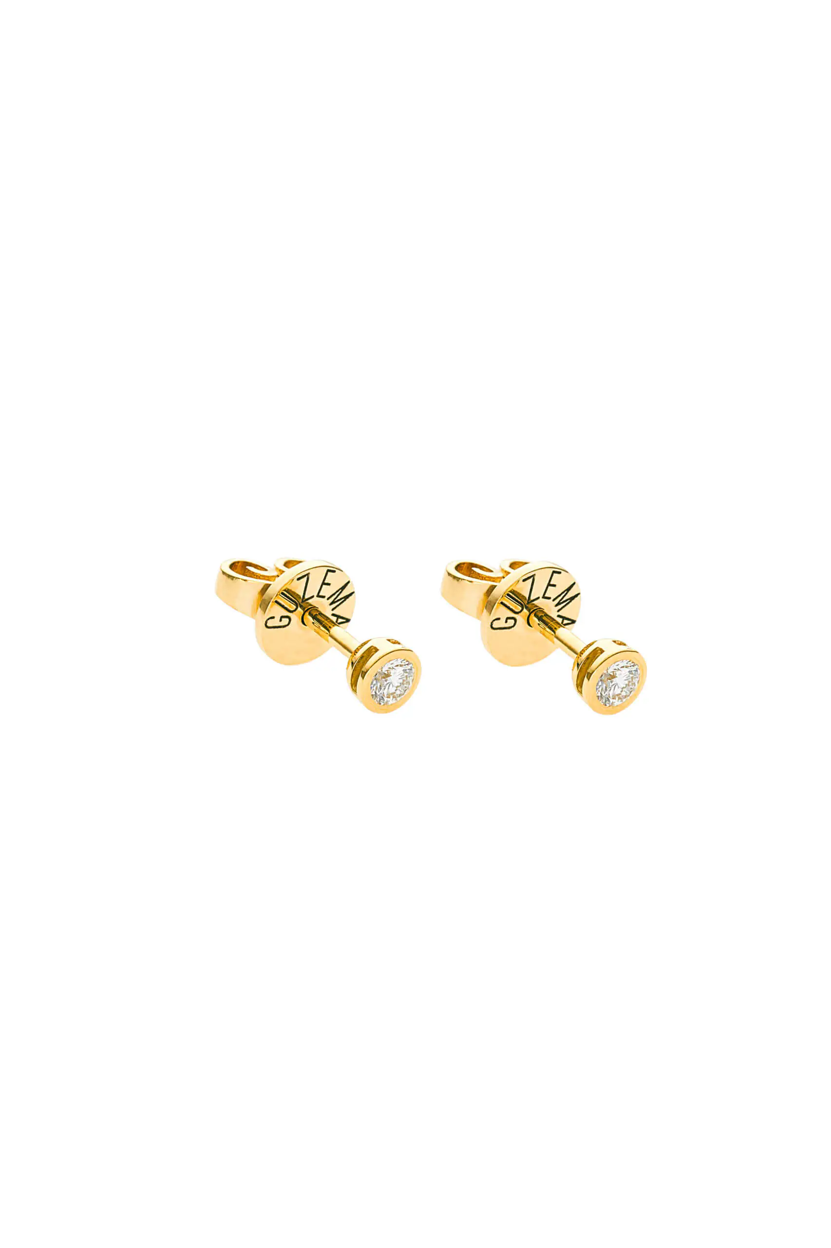 Earrings Mid Diamond Earrings, yellow gold with timeless design by Guzema