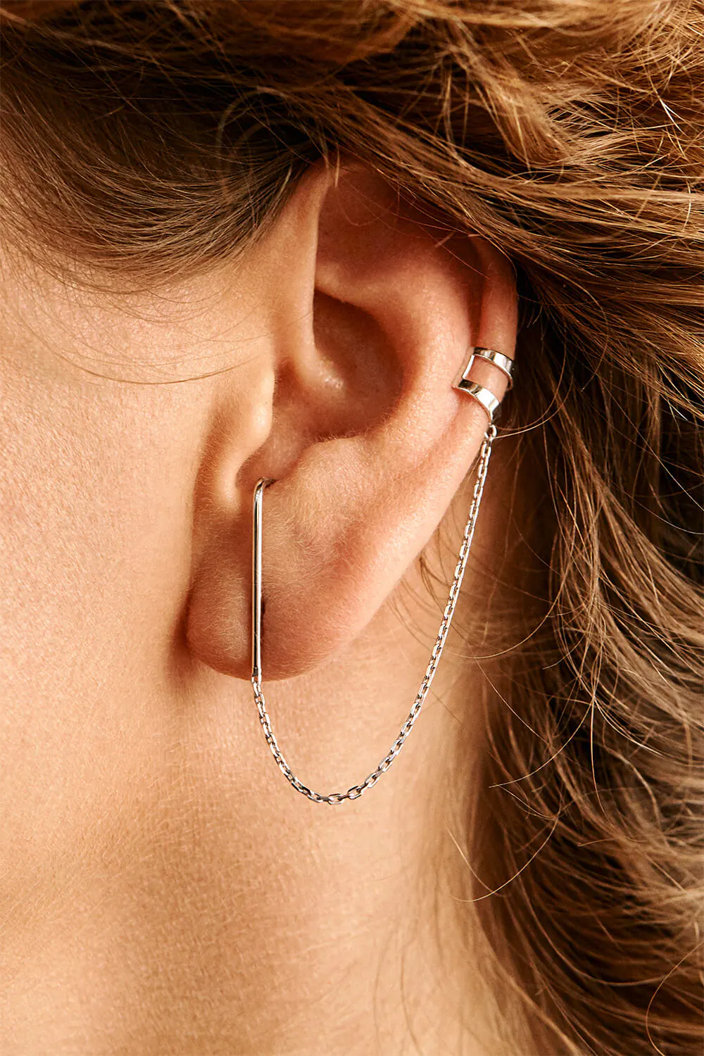 Cuffs Chain Cuff Earring, white gold with unique design and fast shipping