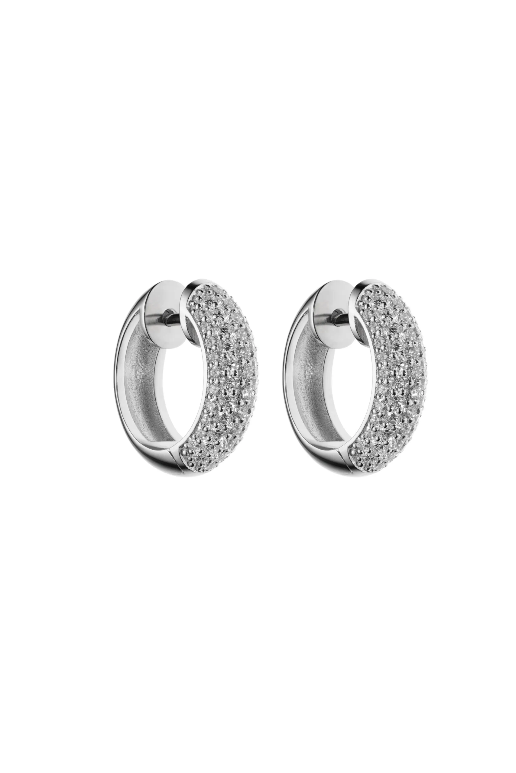 Earrings Diamond Bold Hug Hoops, white gold for stylish and elegant looks