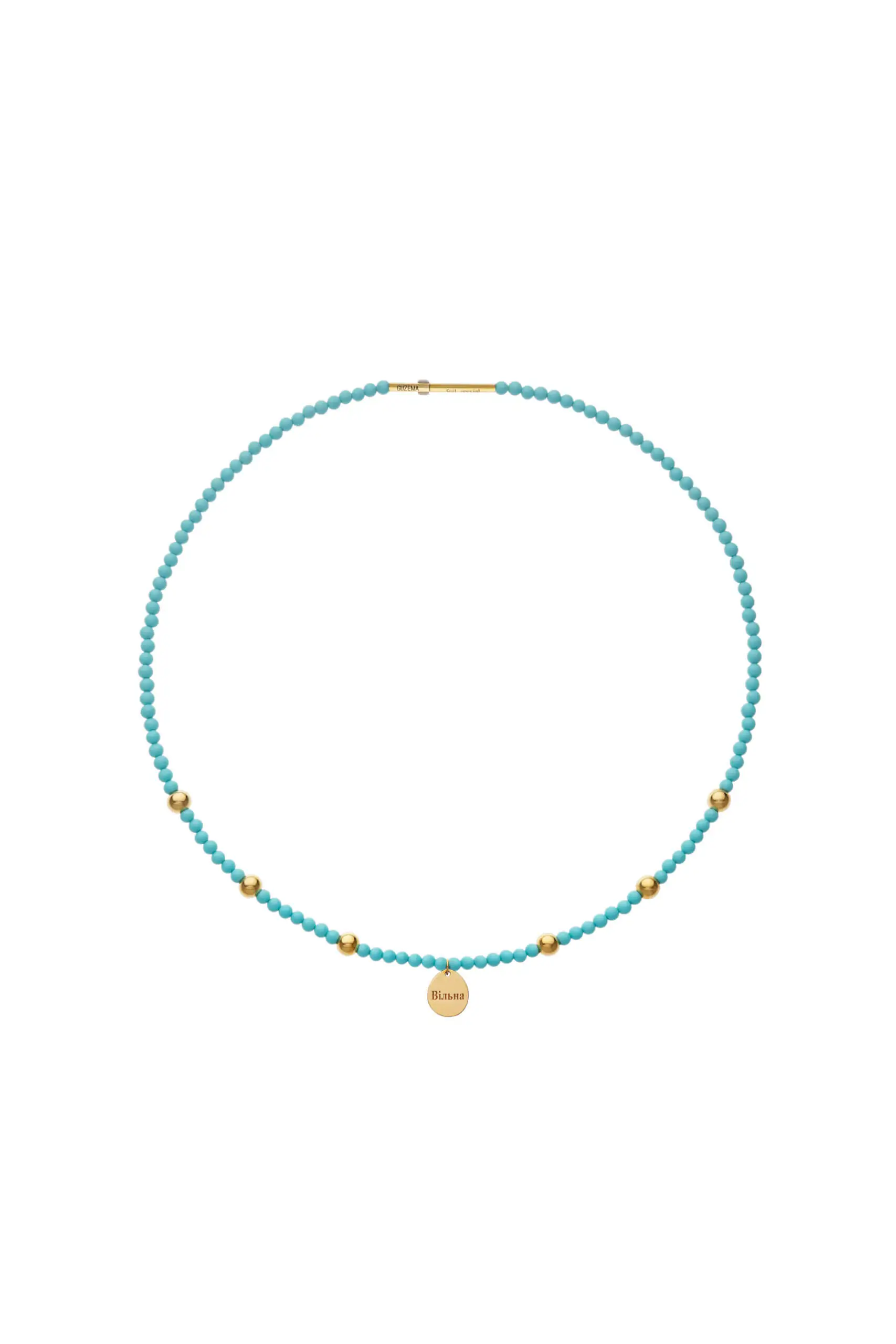 Necklaces Freedom Turquoise Necklace, yellow gold with fast delivery from Guzema