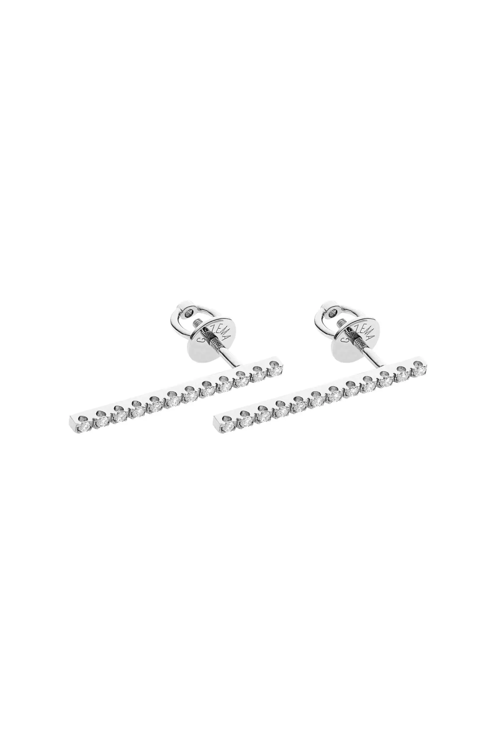 Earrings Diamond Line Earrings, white gold for stylish and elegant looks