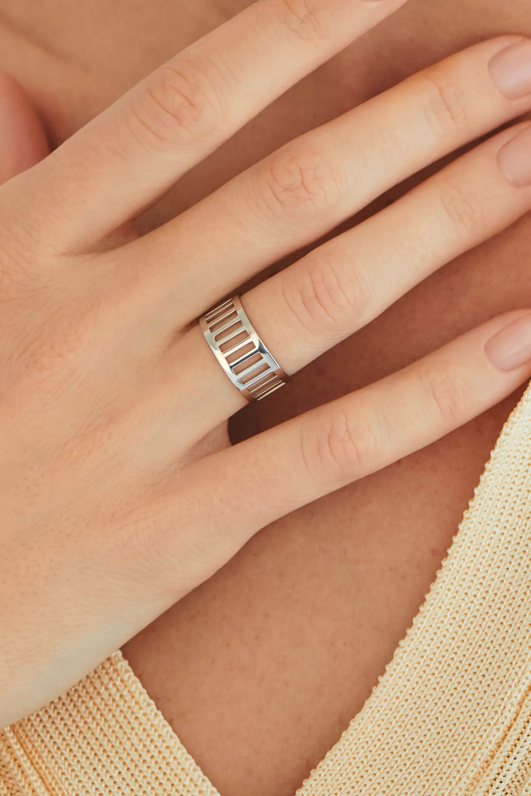 Rings Striped Ring, white gold available online with expert craftsmanship