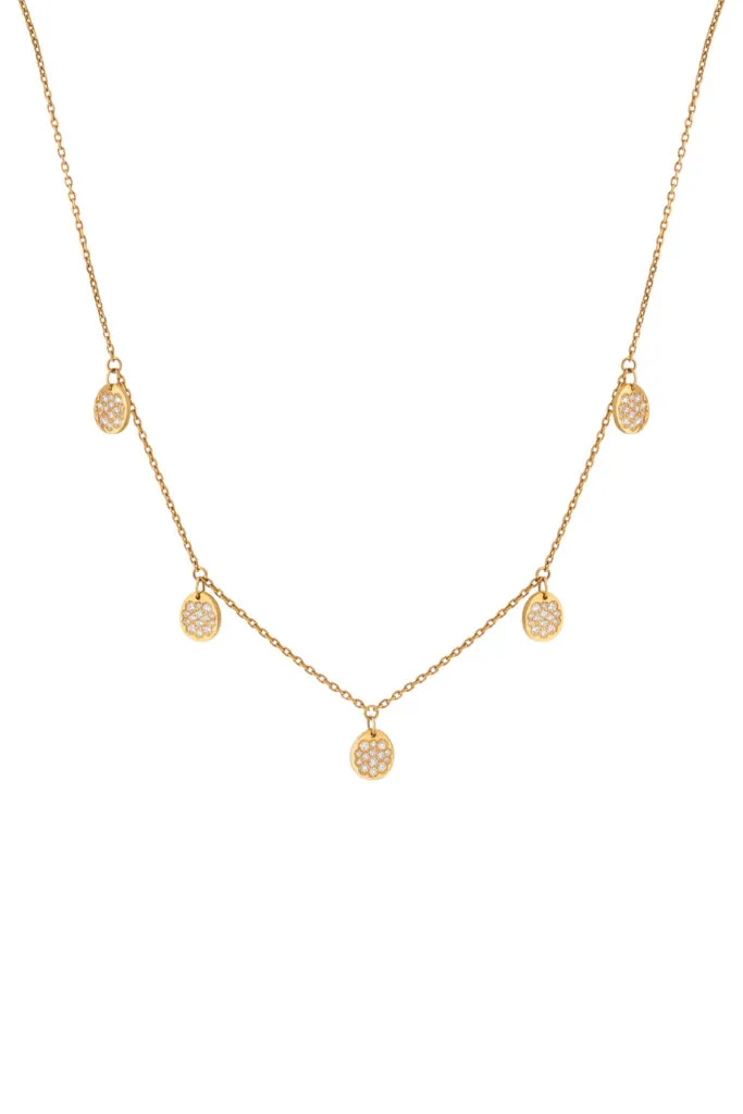 Necklaces Flat Quintet Necklace, diamonds, yellow gold with fast delivery from Guzema