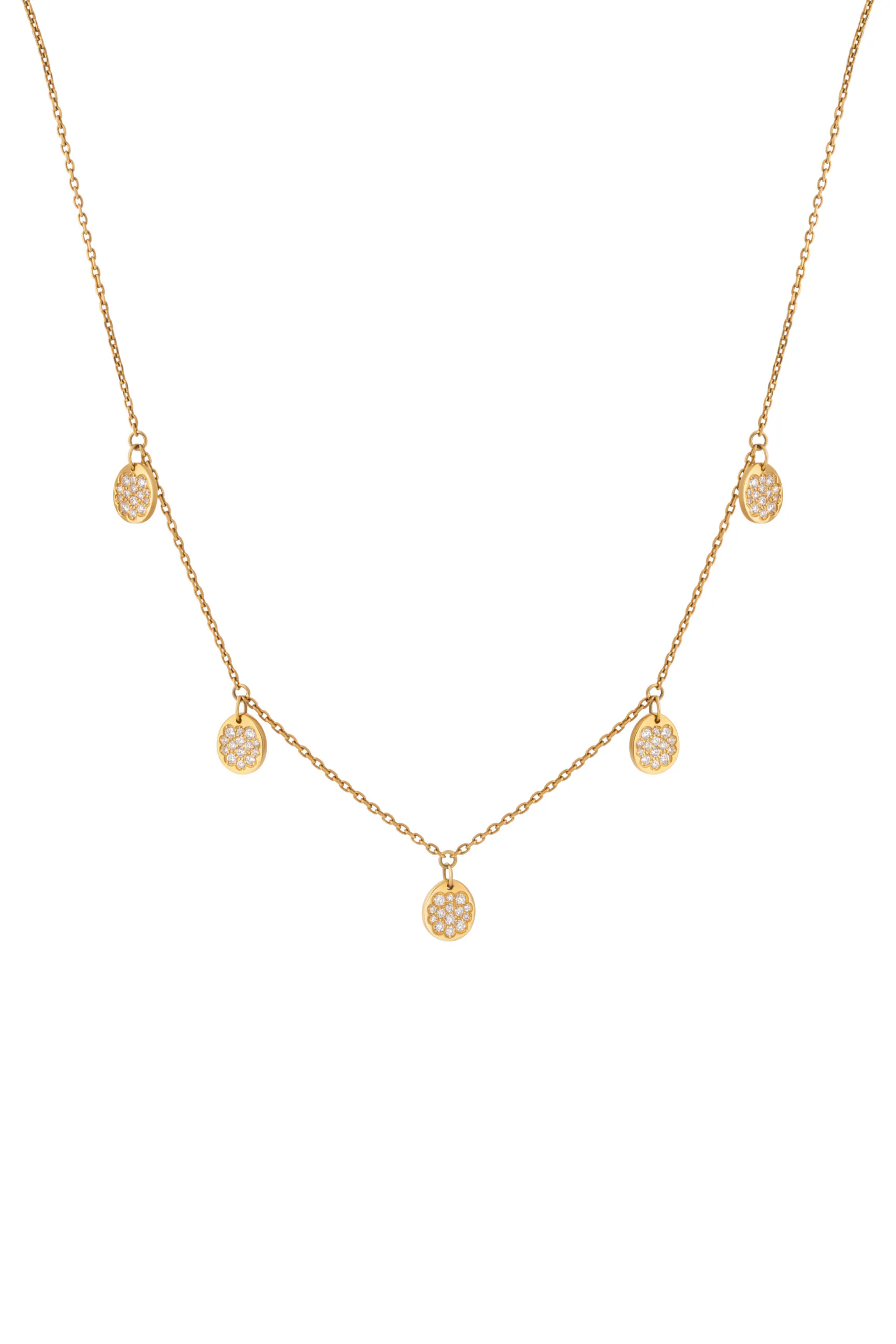 Necklaces Flat Quintet Necklace, diamonds, yellow gold with fast delivery from Guzema