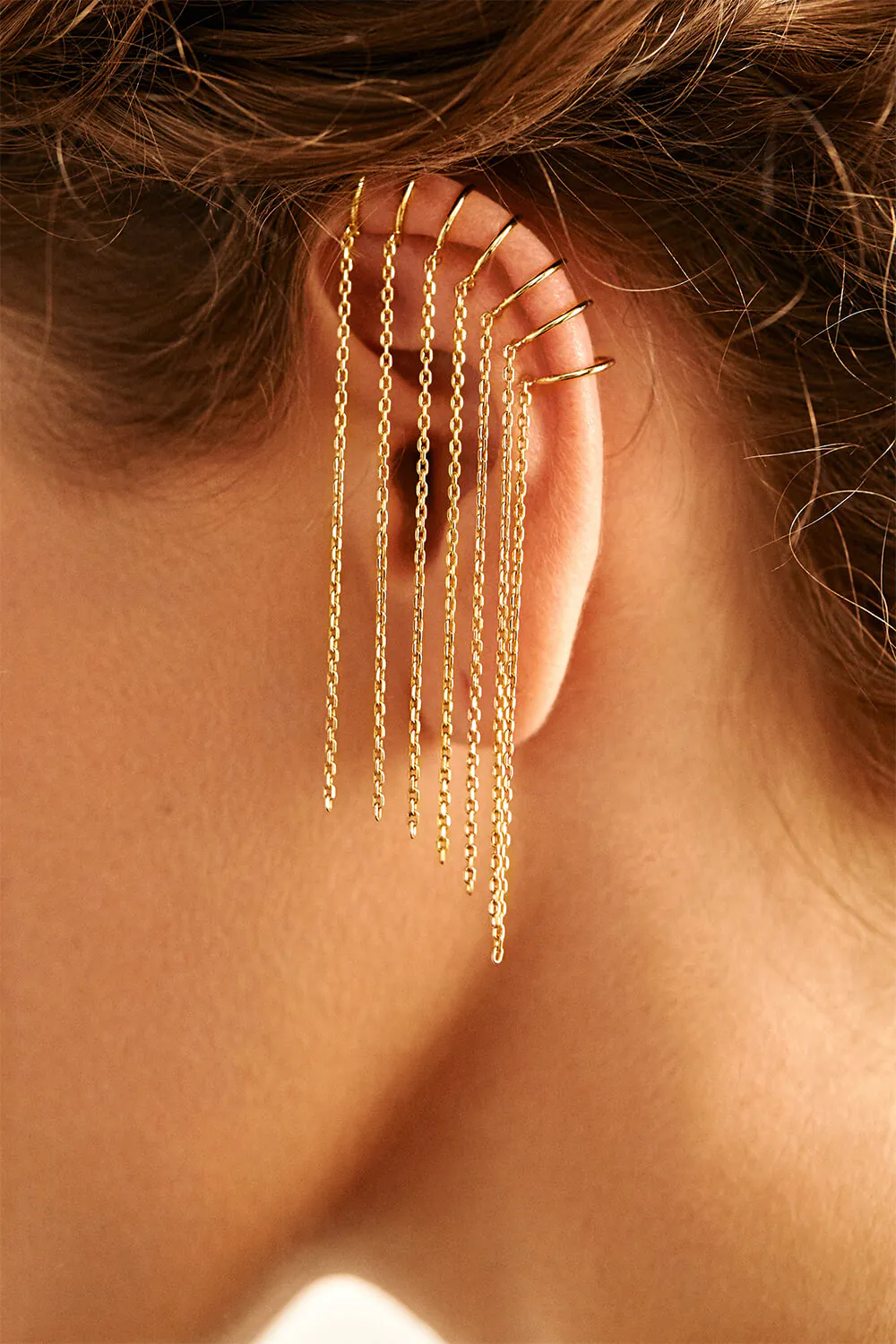 Cuffs ChainFall Ear Cuff, yellow gold with unique design and fast shipping