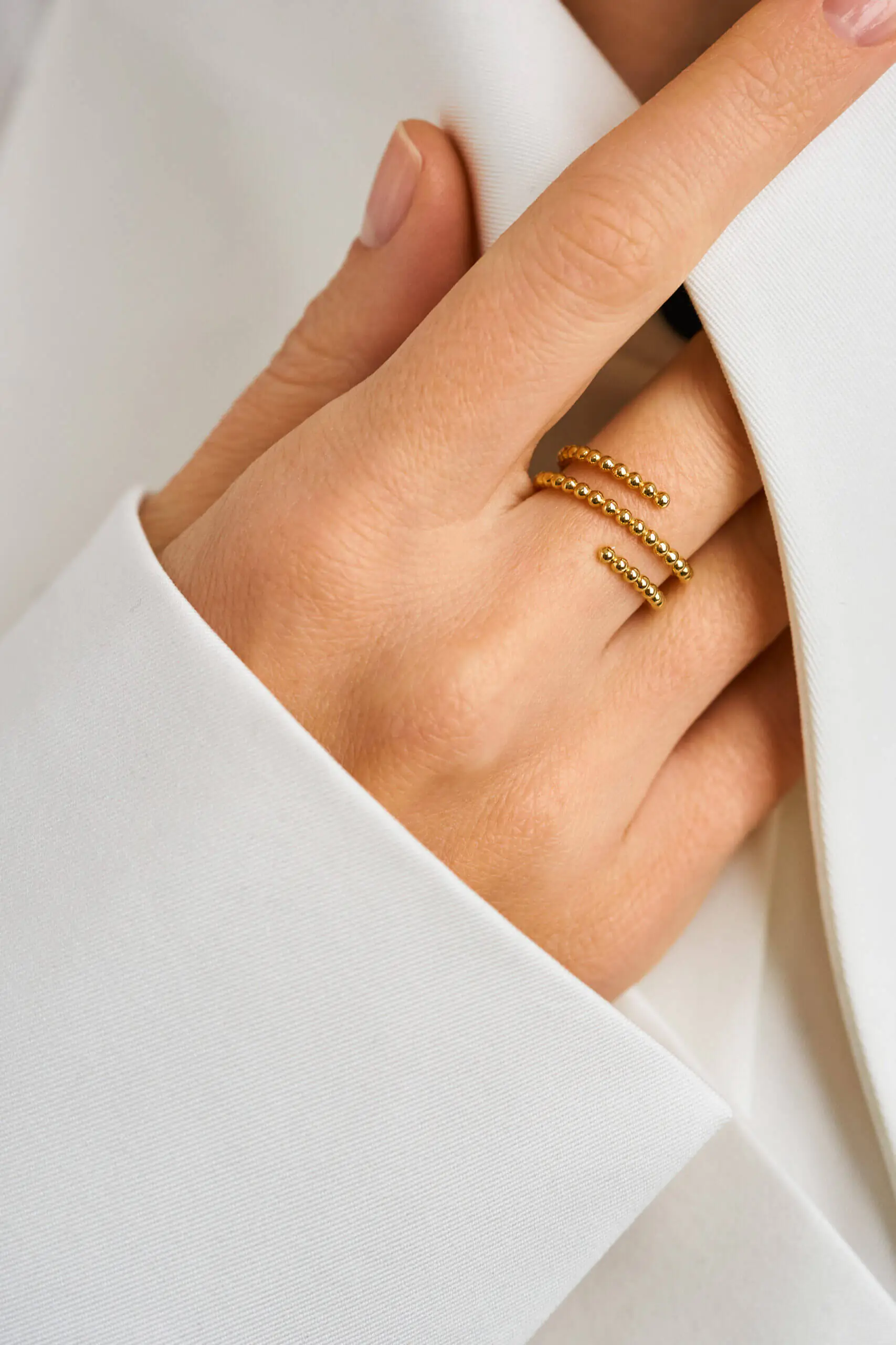 Rings Trio Spiral Ring, yellow gold with modern design available now