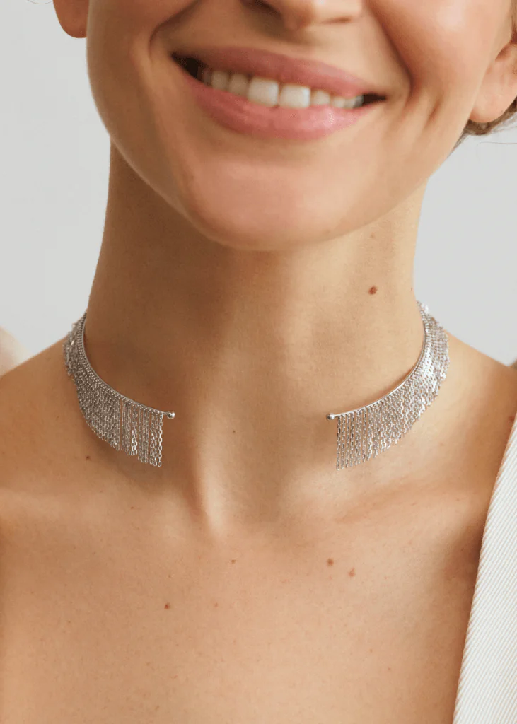 Chokers Bold Chainfall Choker, white gold available online with unique design