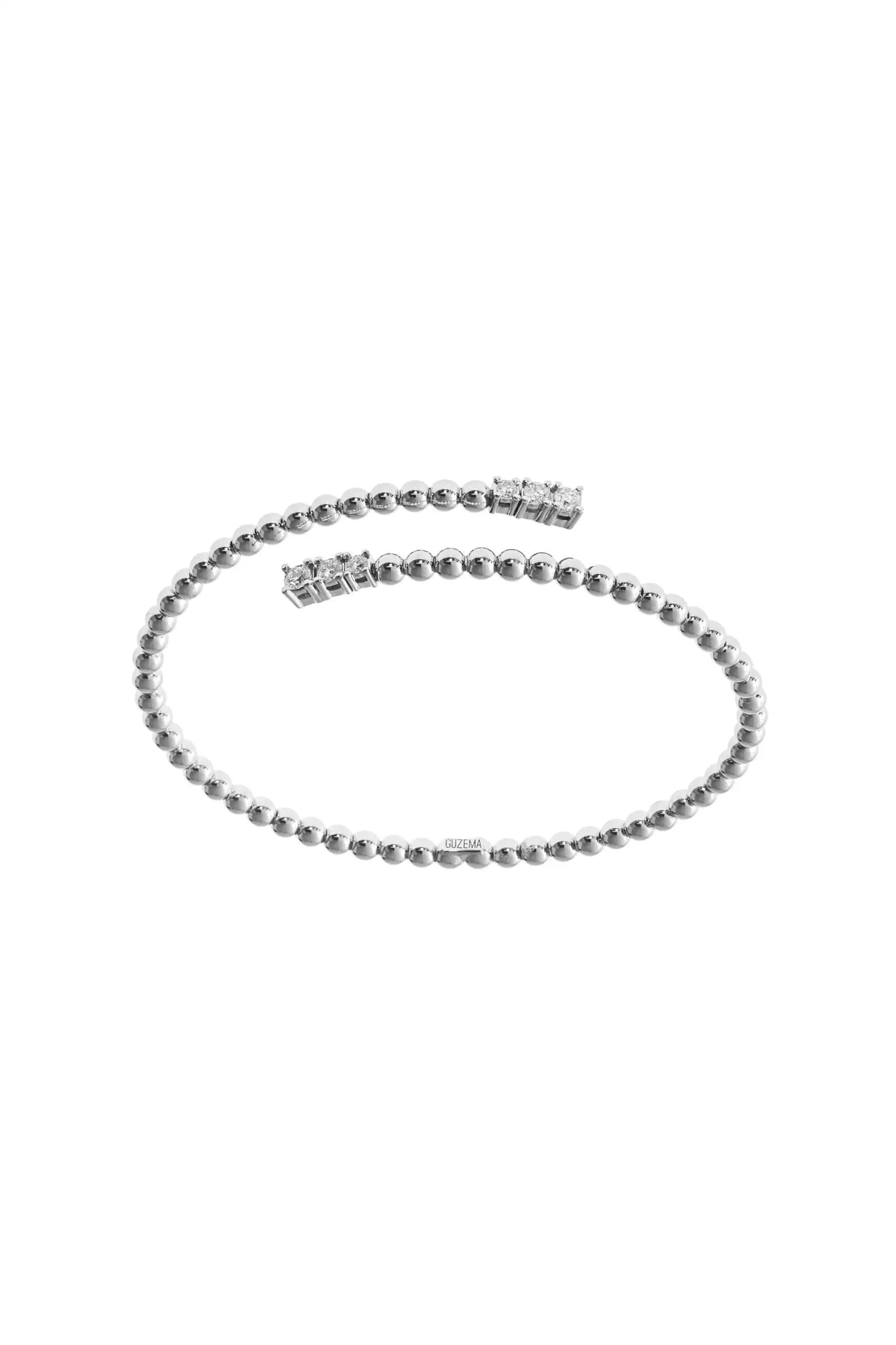 Bracelets Duo Spiral Bracelet, diamonds, white gold for everyday elegance