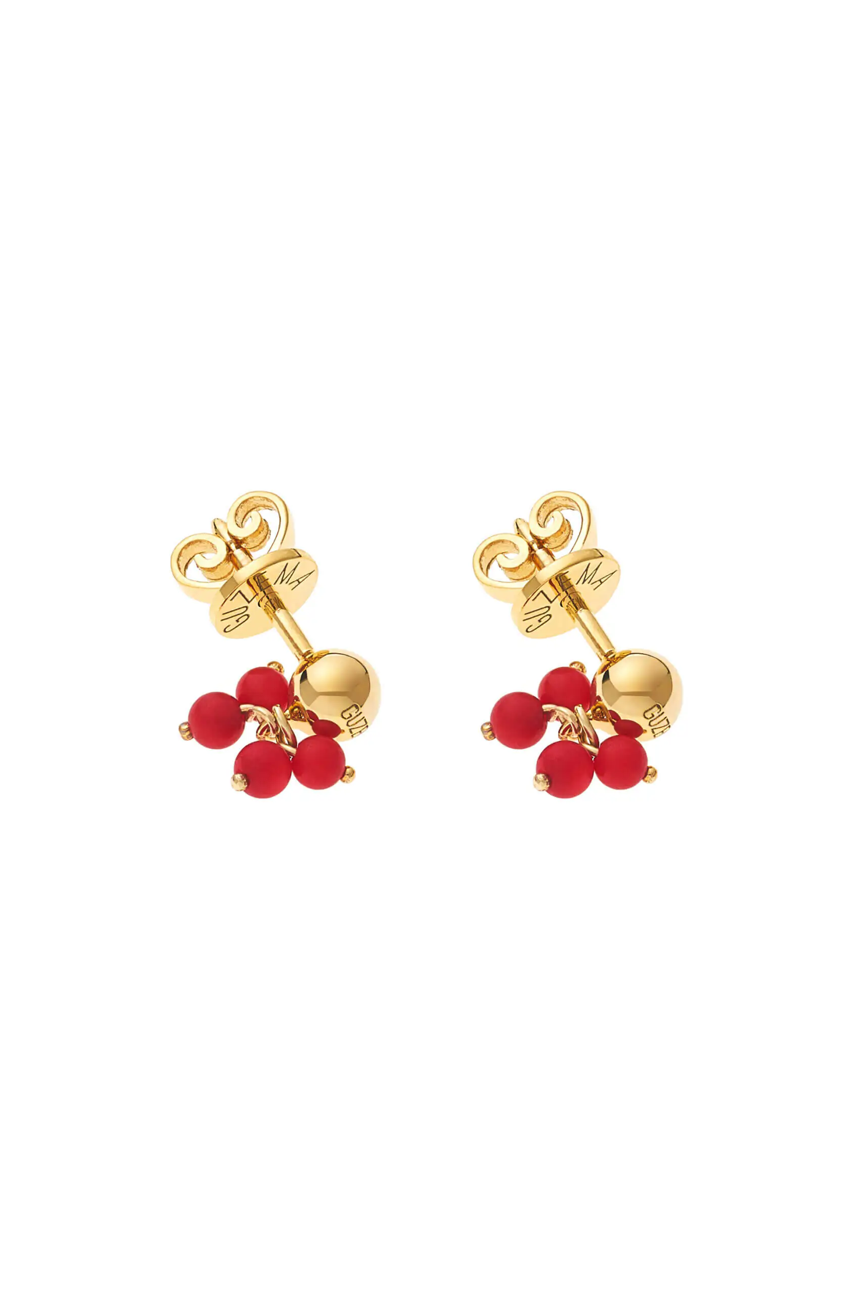 Earrings Corals Earrings, yellow gold with timeless design by Guzema