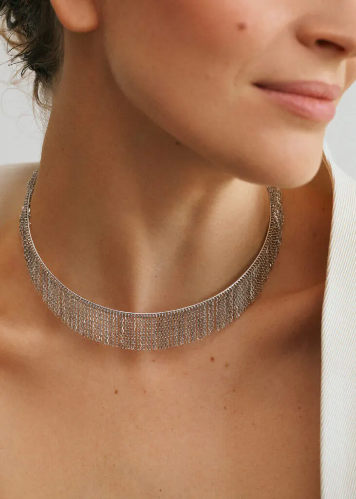 Chokers Bold Chainfall Choker, white gold available online with unique design