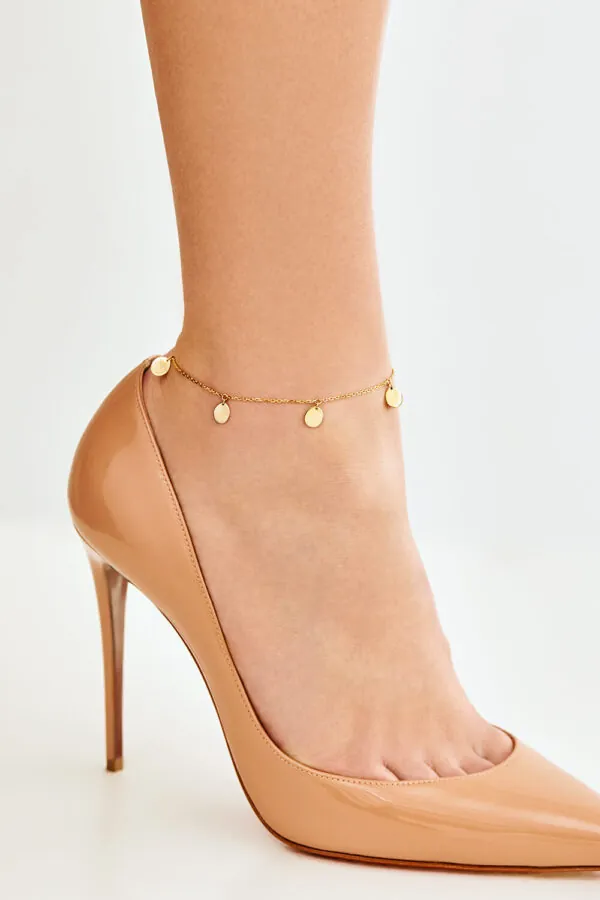 Anklets Flat Quintet Anklet, yellow gold with timeless elegance from Guzema