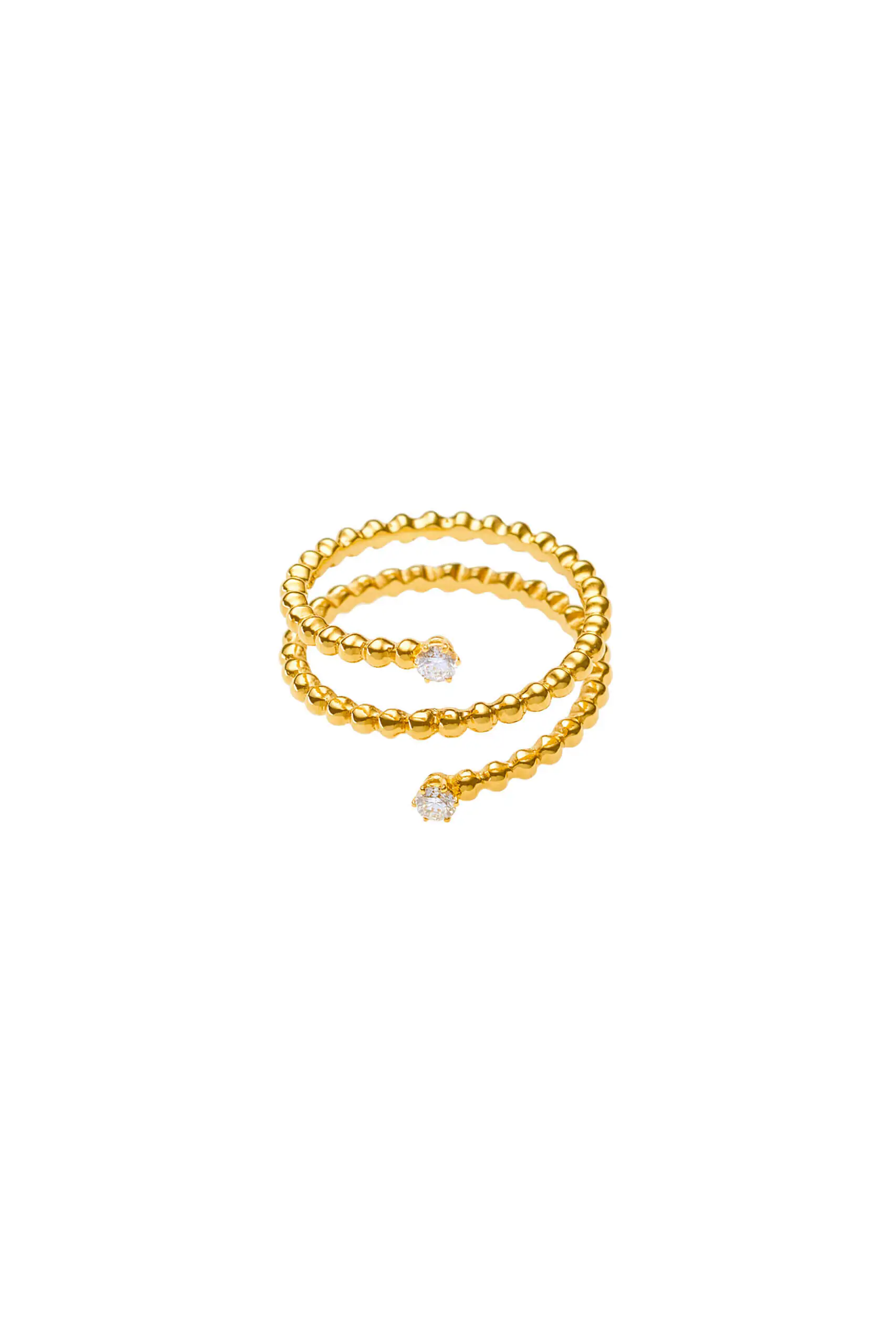 Spiral Ring, diamonds, yellow gold