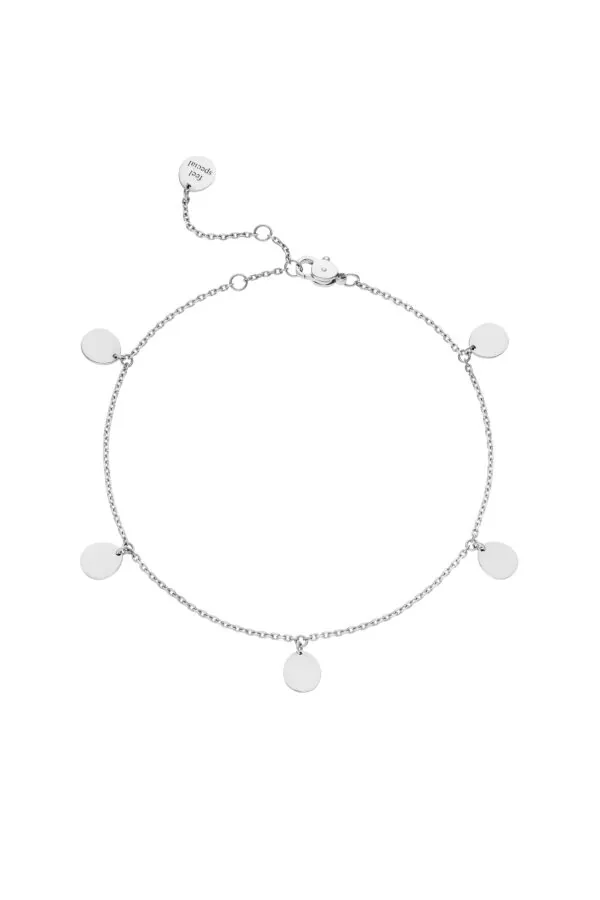 Anklets Flat Quintet Anklet, white gold from Guzema with expert craftsmanship
