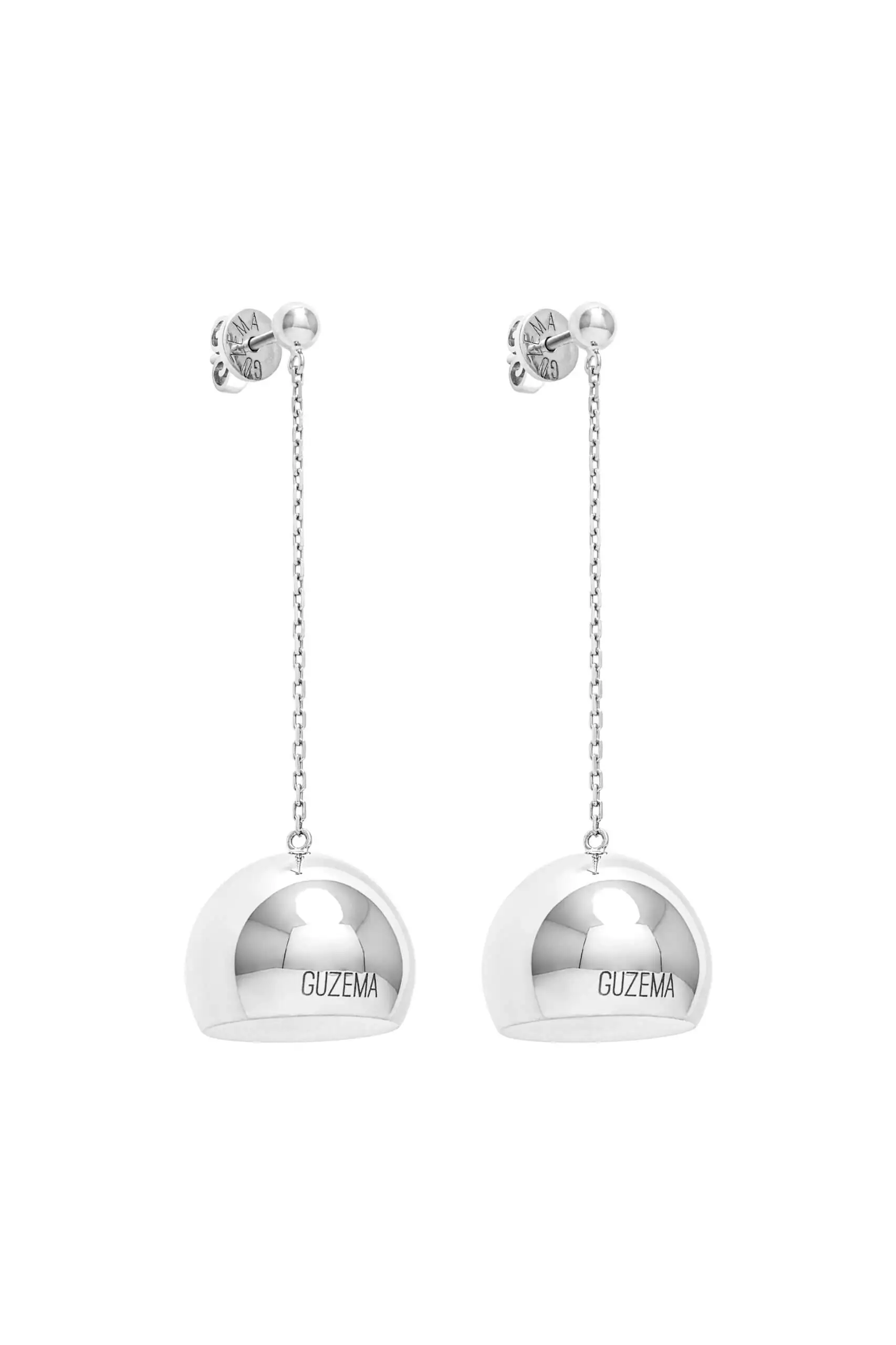 Earrings Semi-Sphere Earrings, white gold with timeless design by Guzema