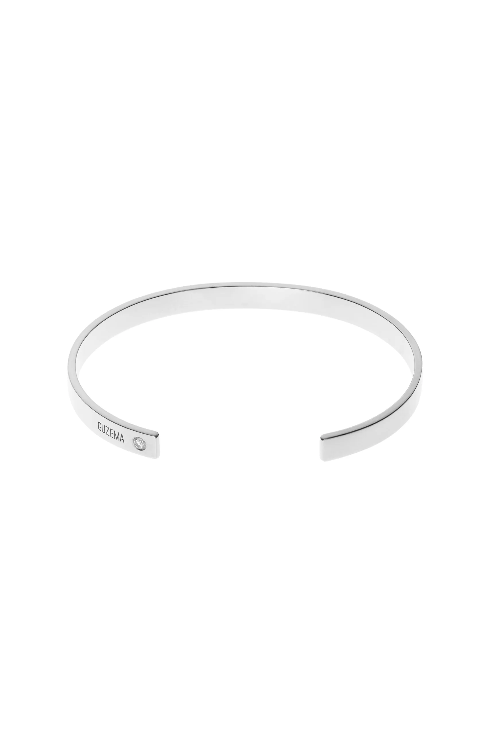 Gender-fluid Gift Card Arc Bracelet, diamonds, white gold for versatile jewelry shopping