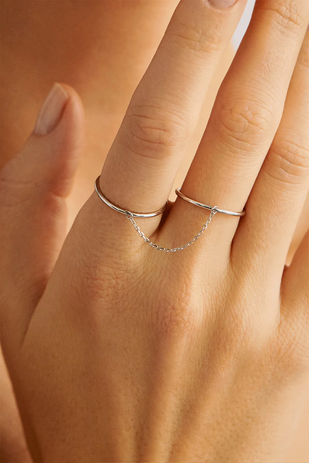 Rings Duo Band Ring, white gold with modern design available now