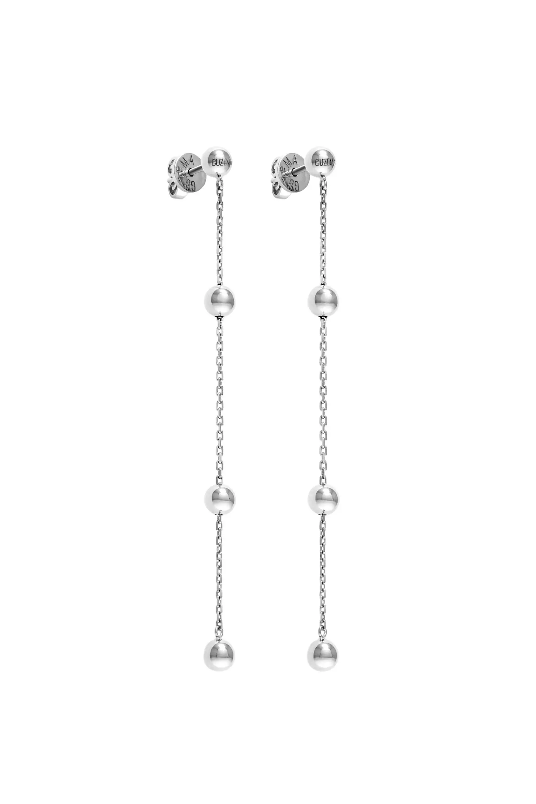 Earrings Tetra Chain Transformer Earrings, white gold for a unique and sophisticated look