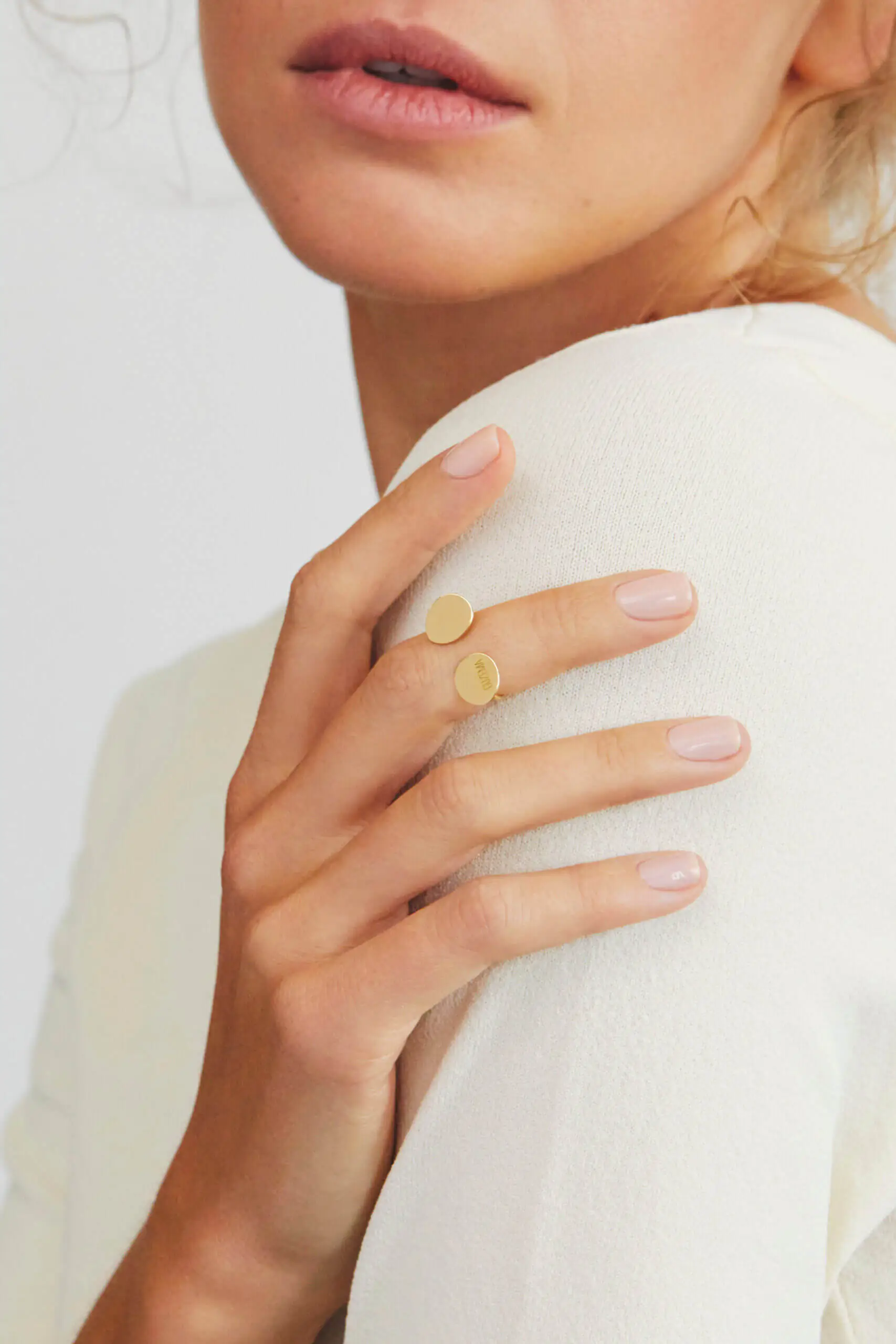 Rings Duo Flat Ring, yellow gold with modern design available now