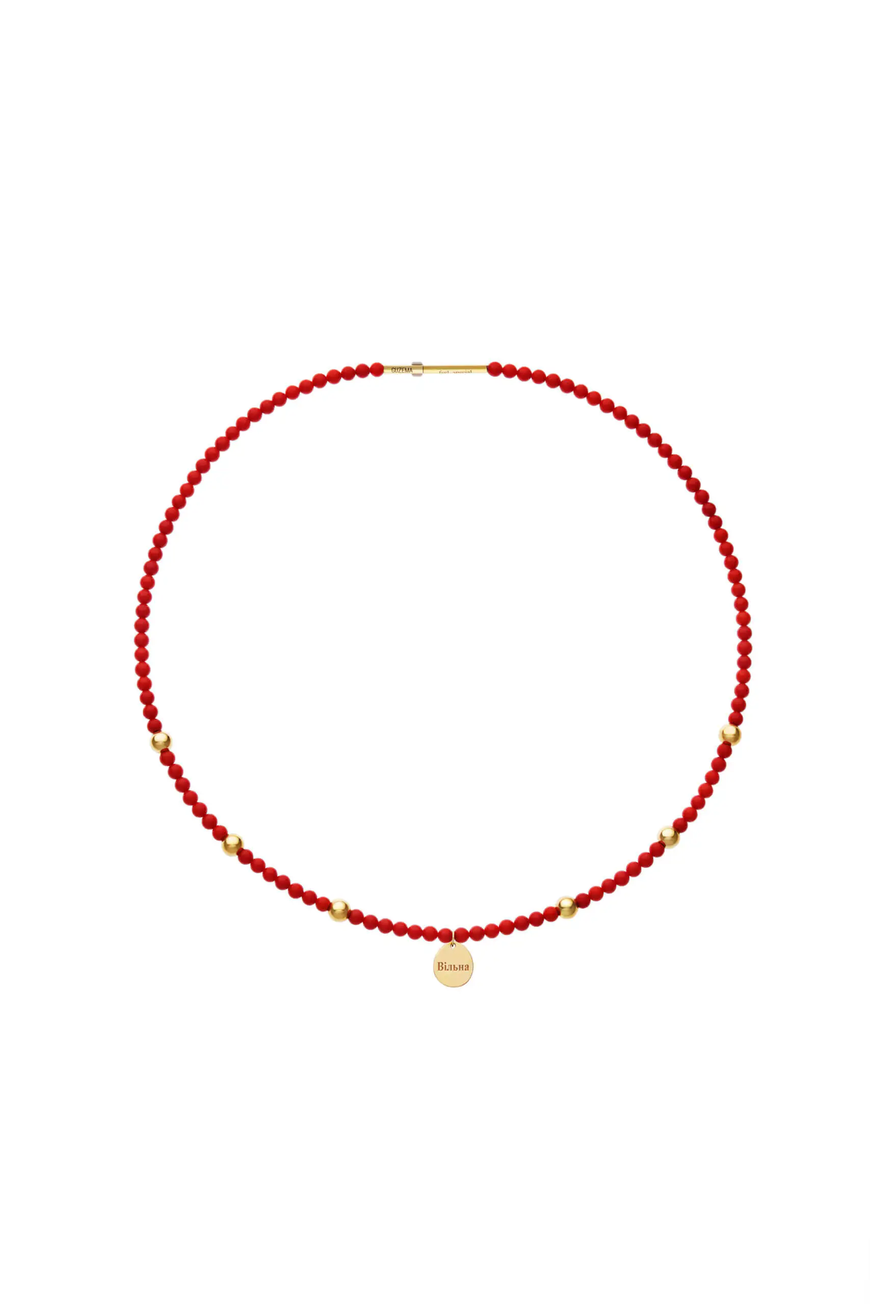 Exclusive Necklaces Freedom Coral Necklace, yellow gold from Guzema